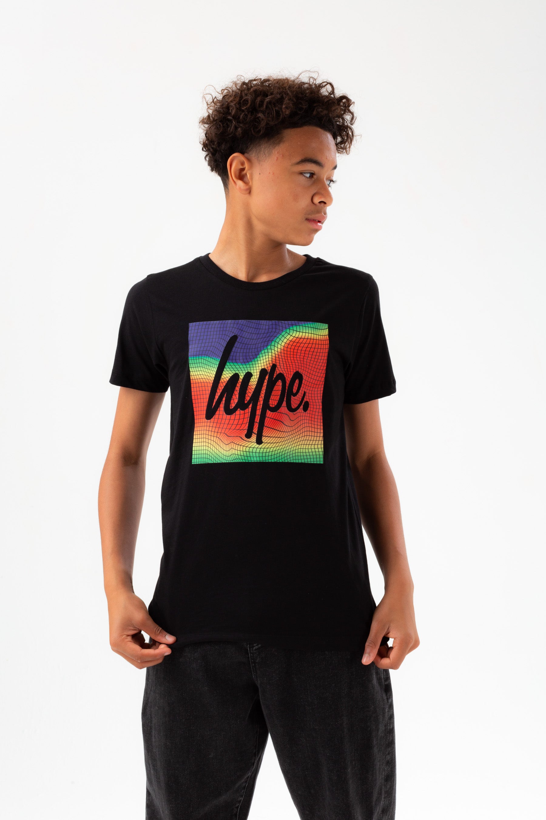 hype boys black heatmap box script t-shirt