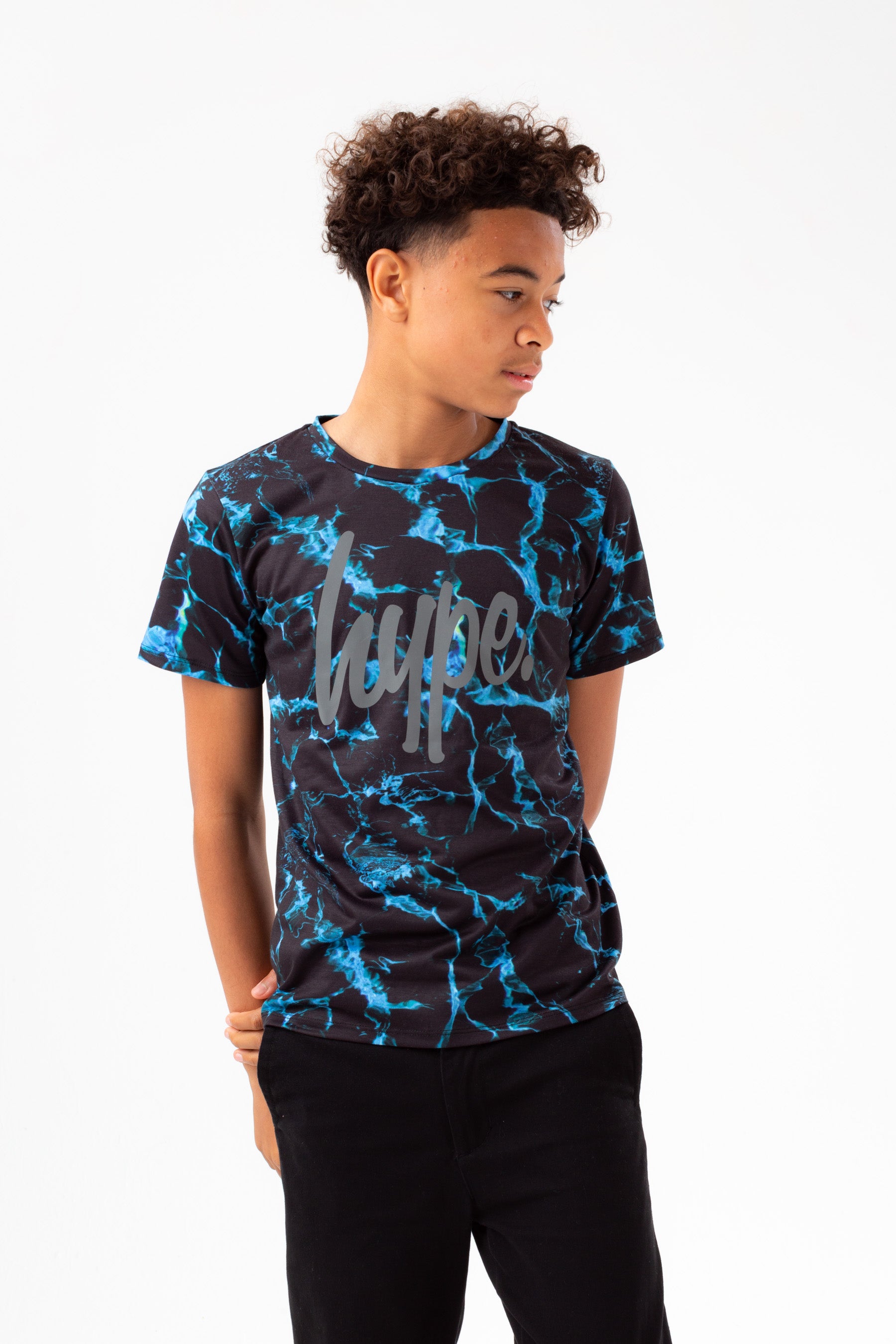 hype boys blue black x-ray pool script t-shirt