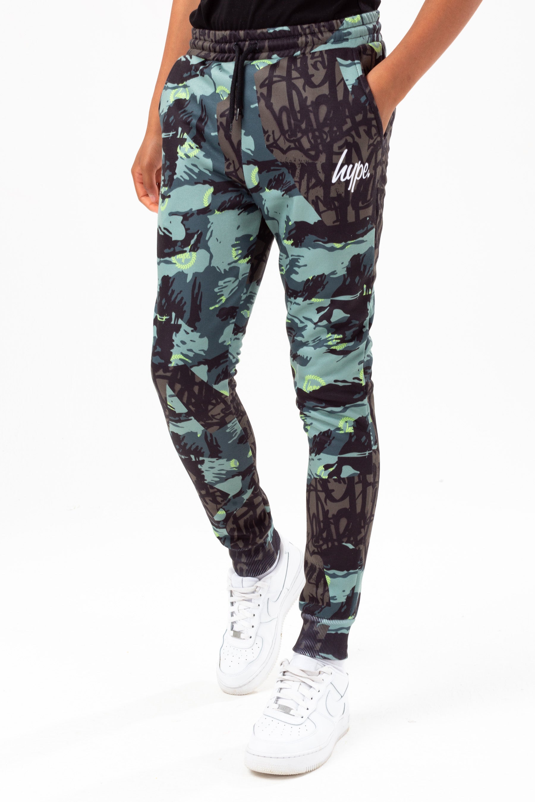 hype boys khaki tyler camo script joggers