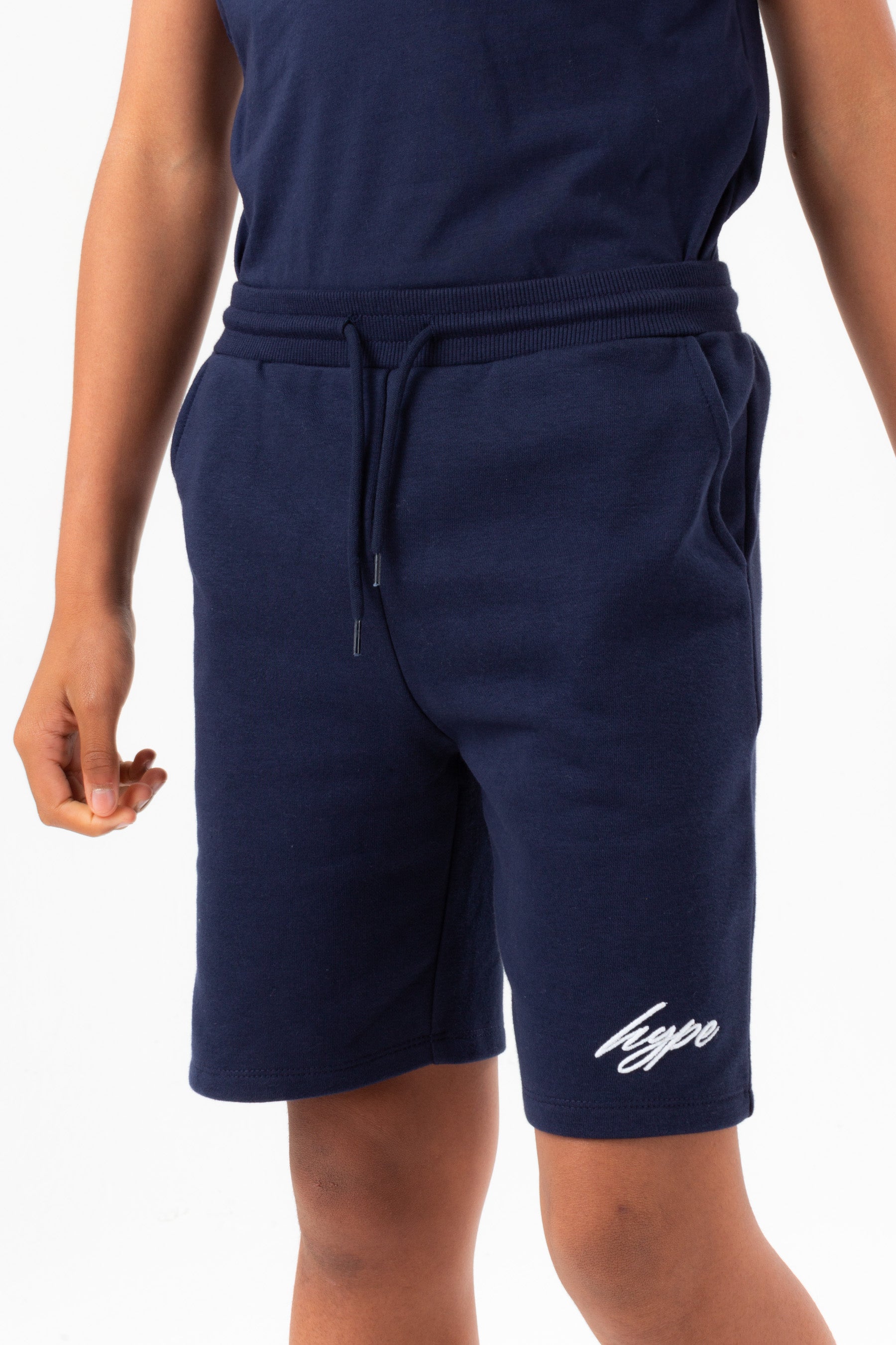 hype boys navy scribble embroidered shorts