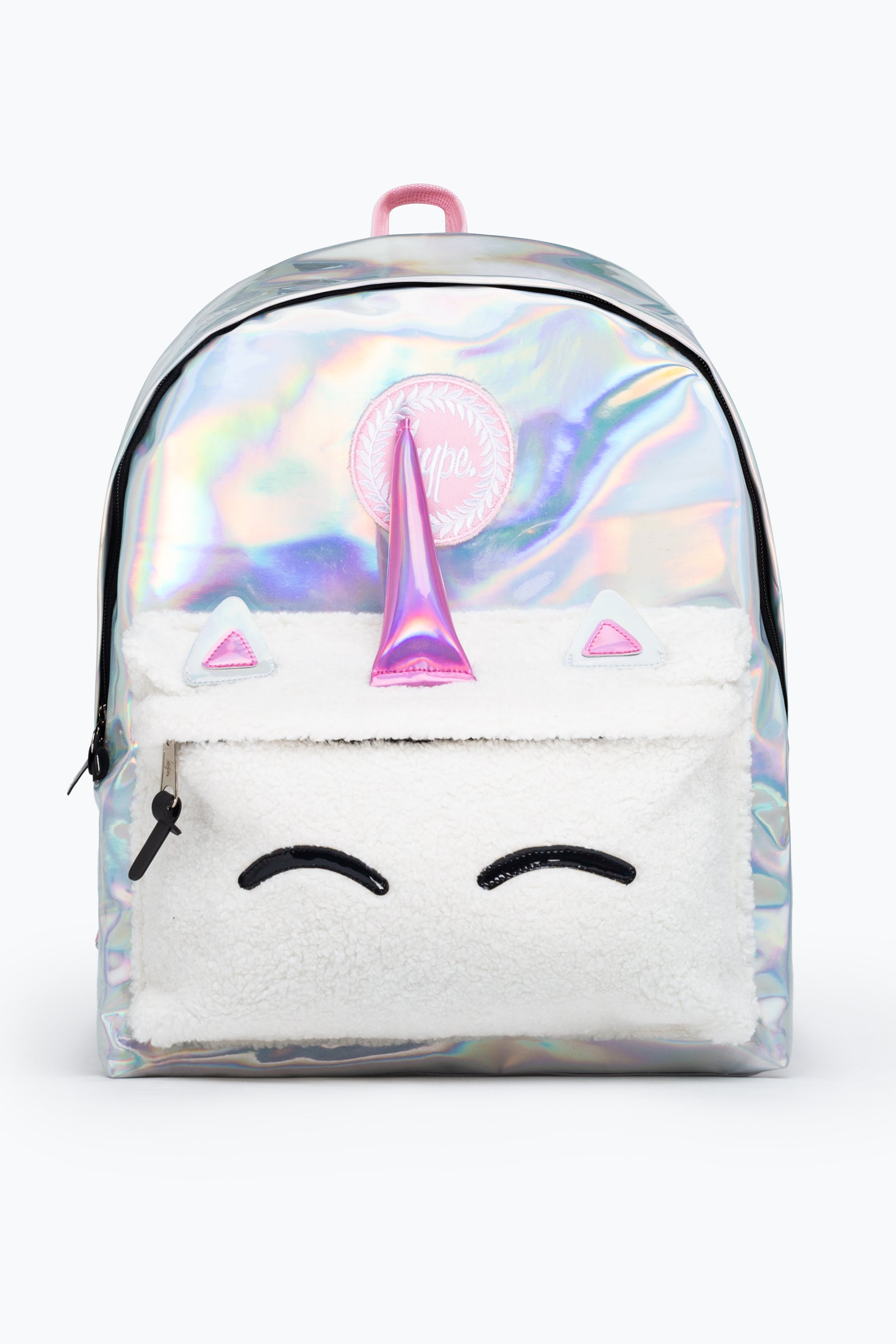hype unisex holographic unicorn crest backpack