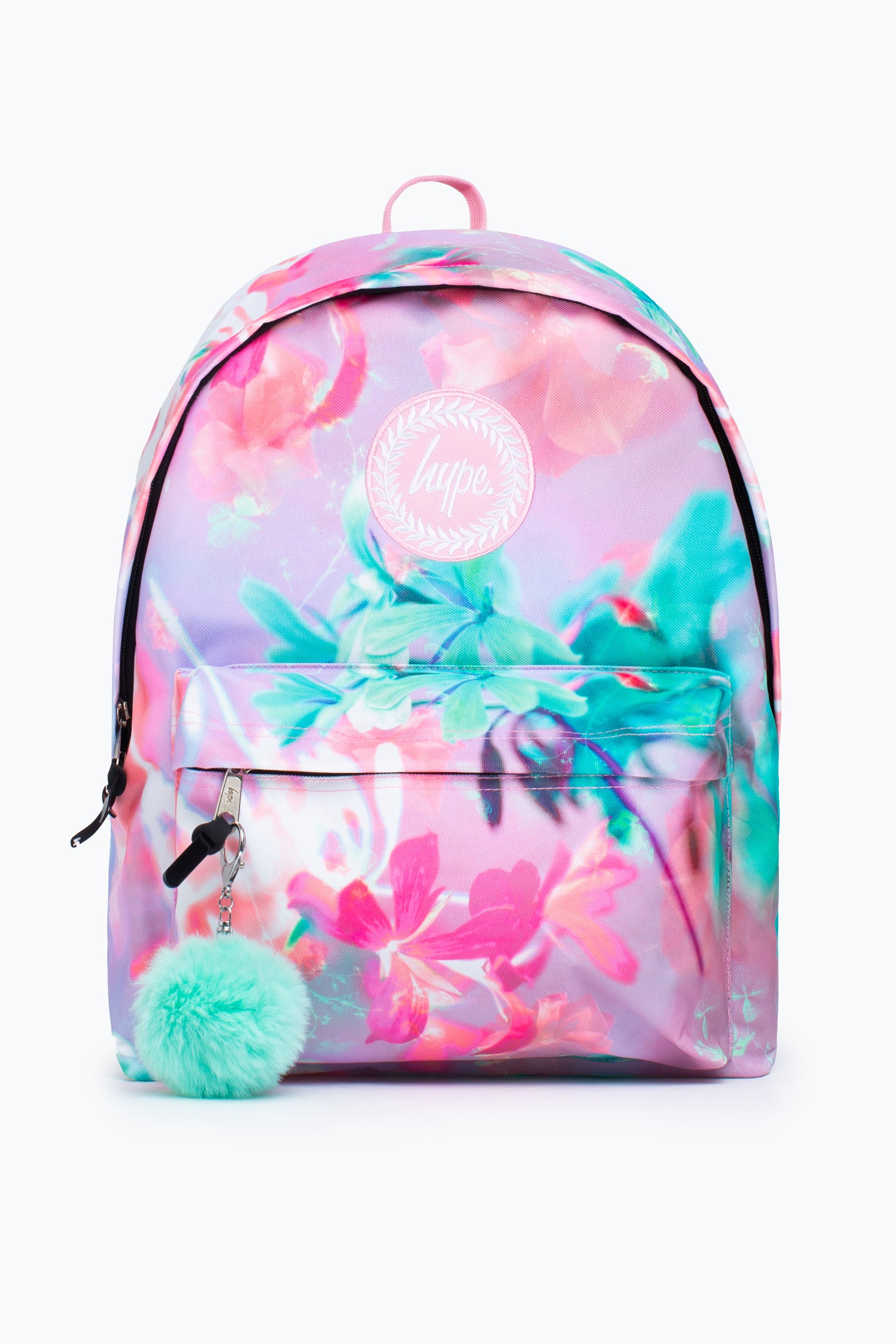 hype unisex pink frosty flower crest backpack