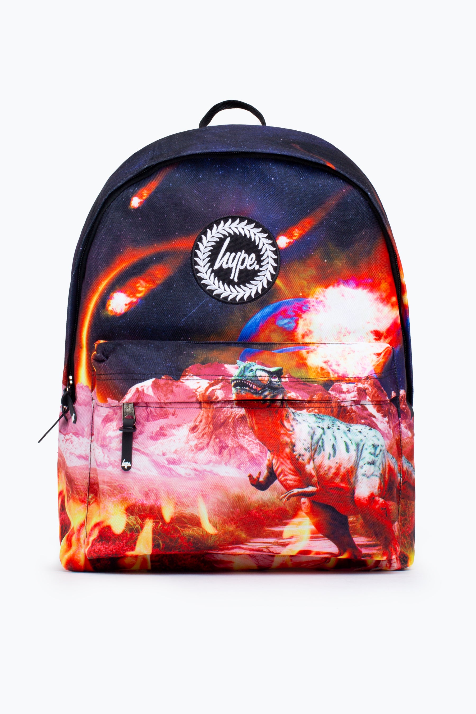 hype unisex black meteor crest backpack