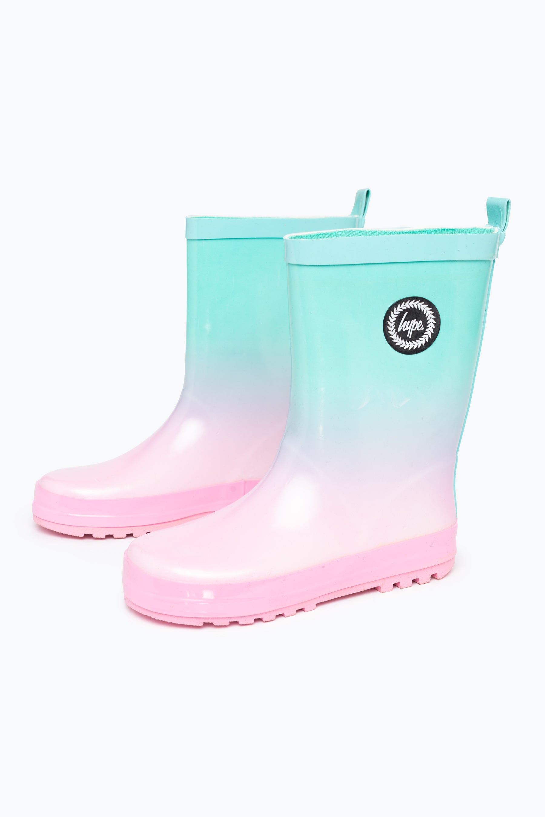 hype kids unisex mint fade crest wellies