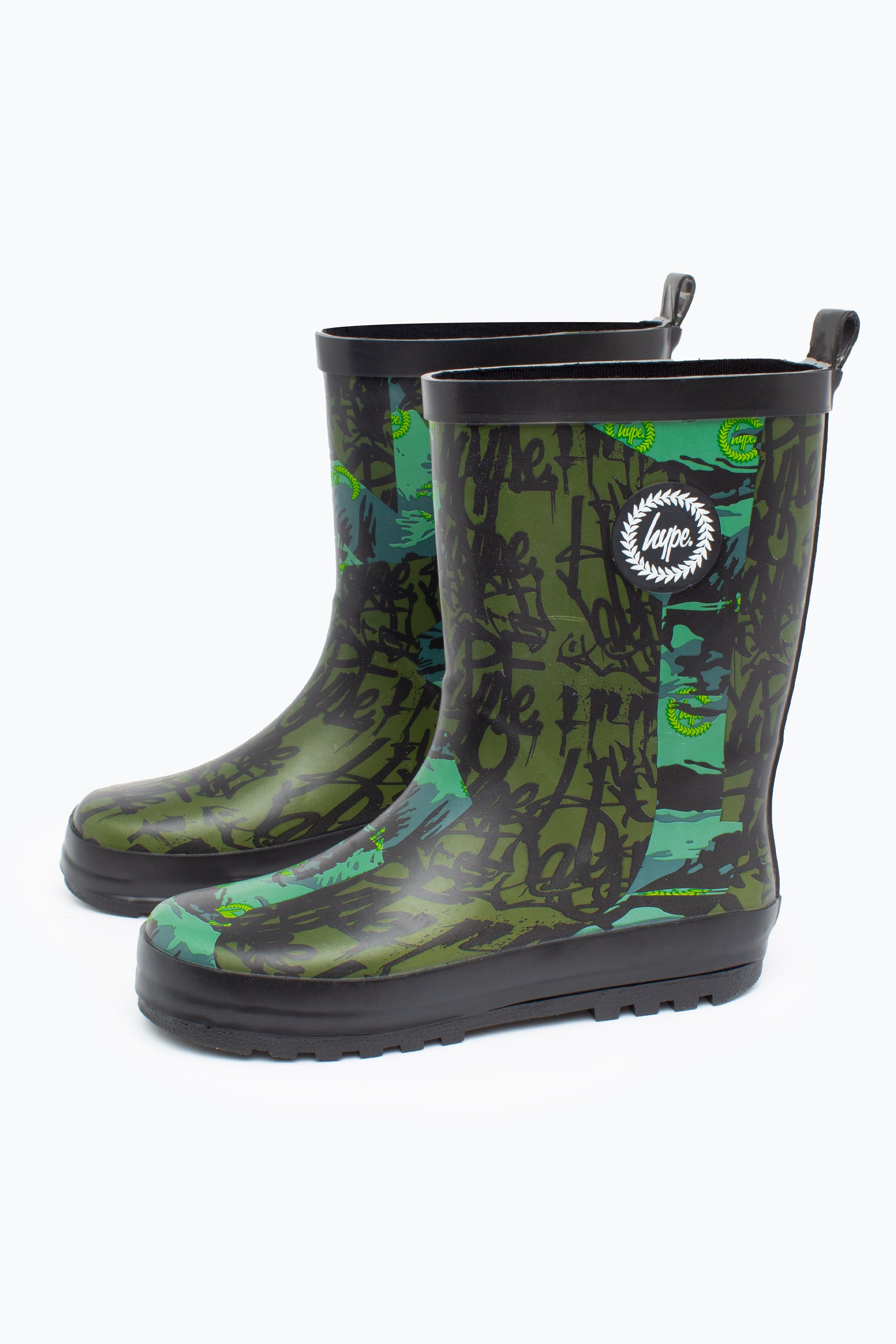 hype kids unisex khaki tyler camo crest wellies