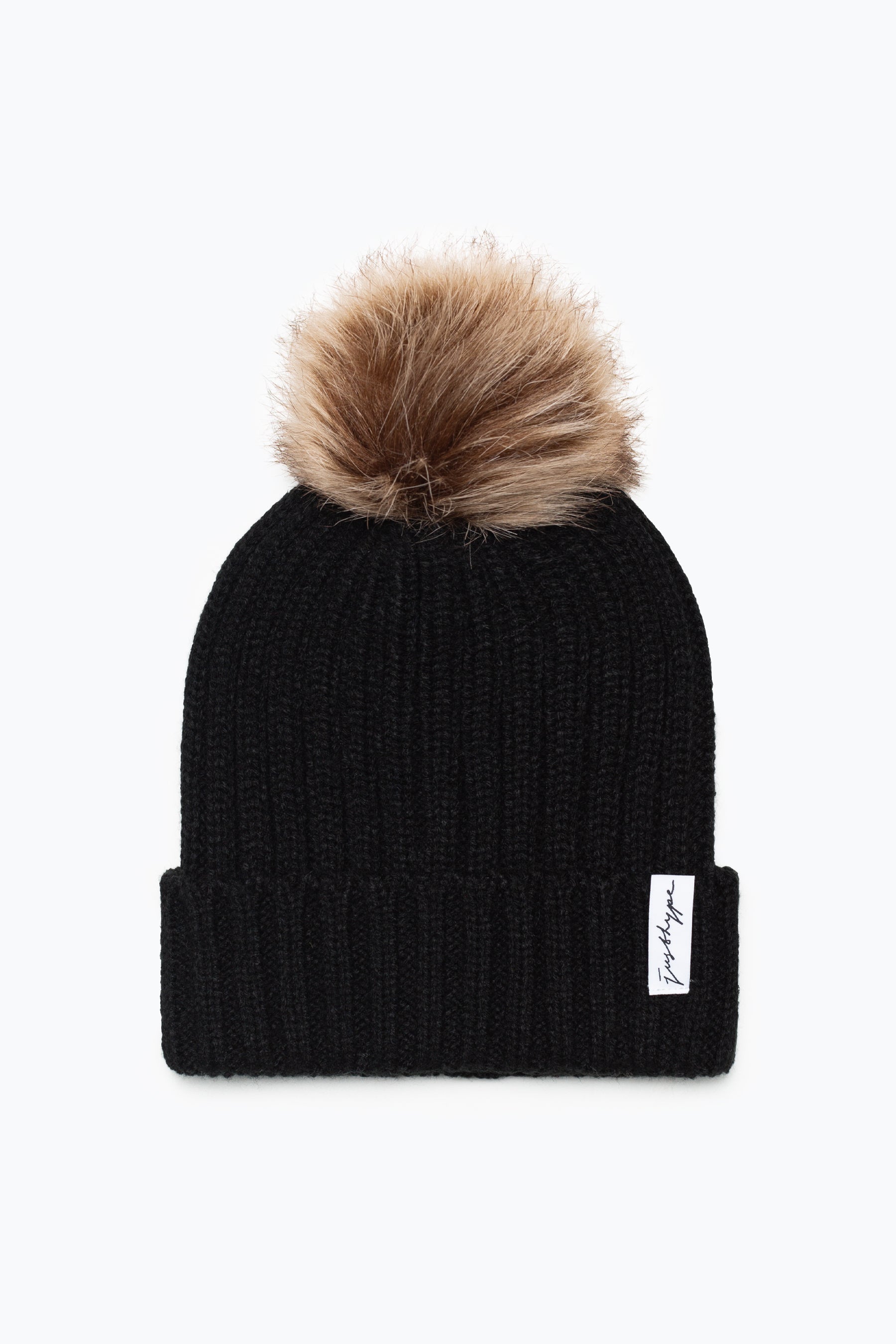 hype adult black bobble beanie