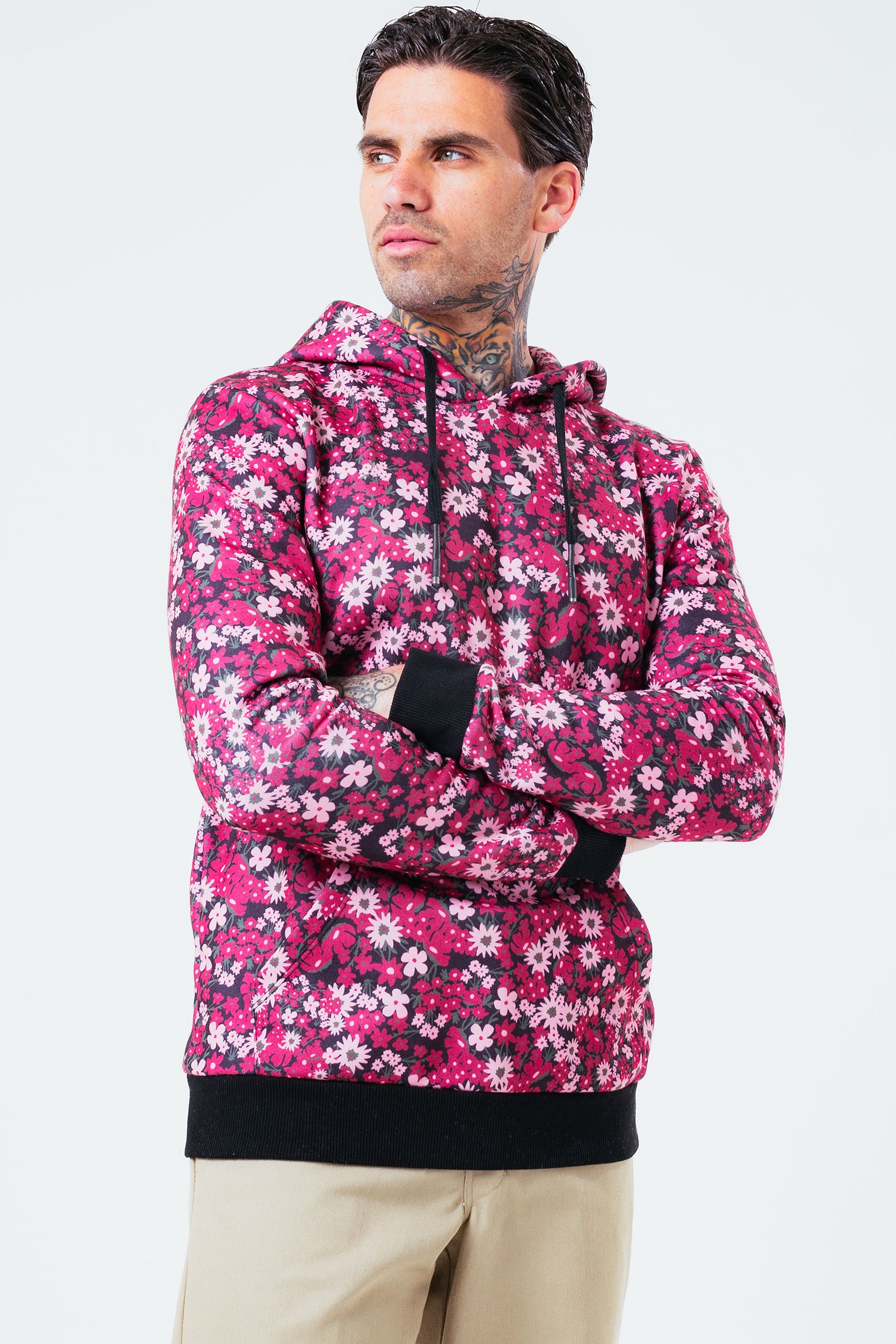 hype hand floral men’s pullover hoodie