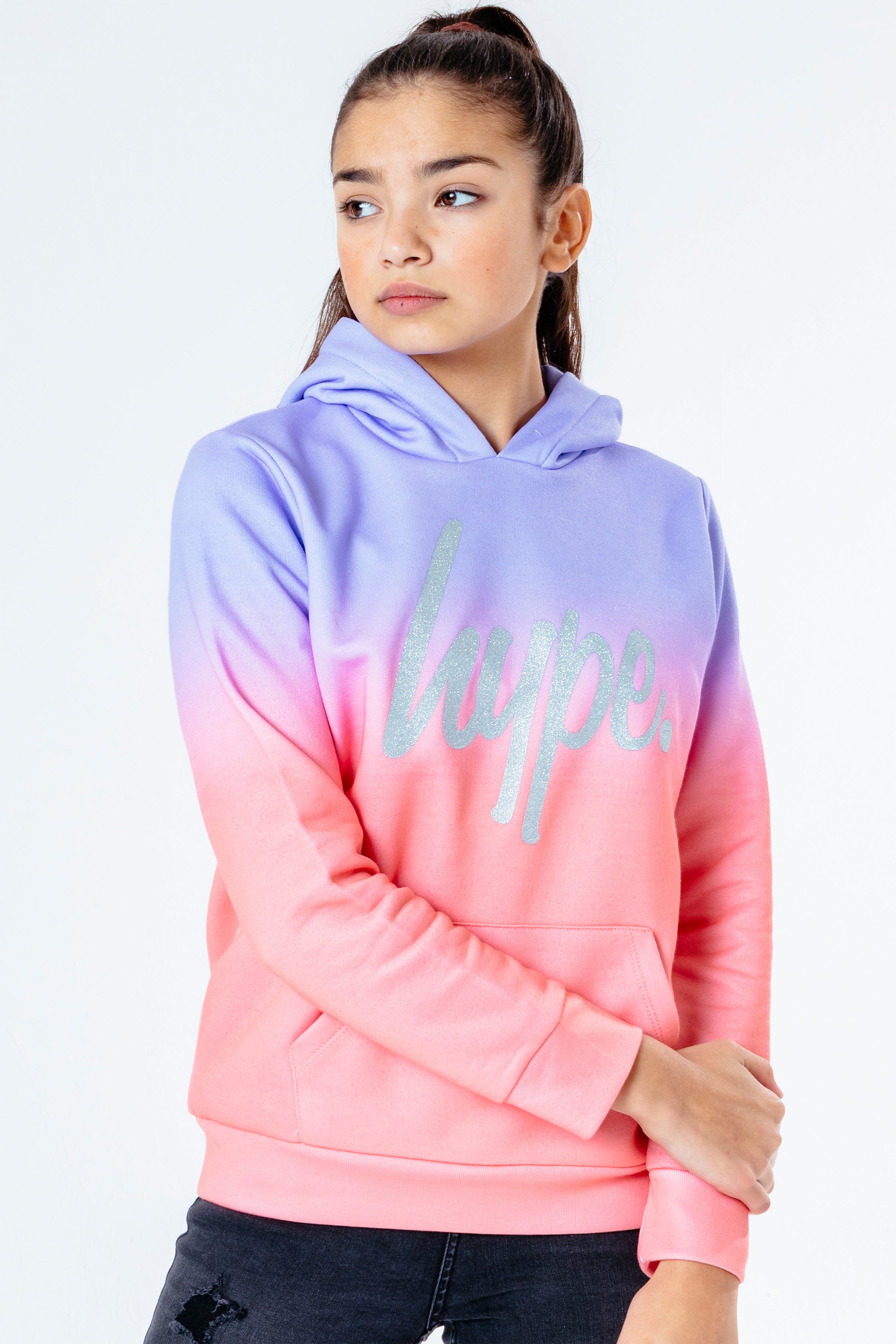 hype peach fade girls pullover hoodie