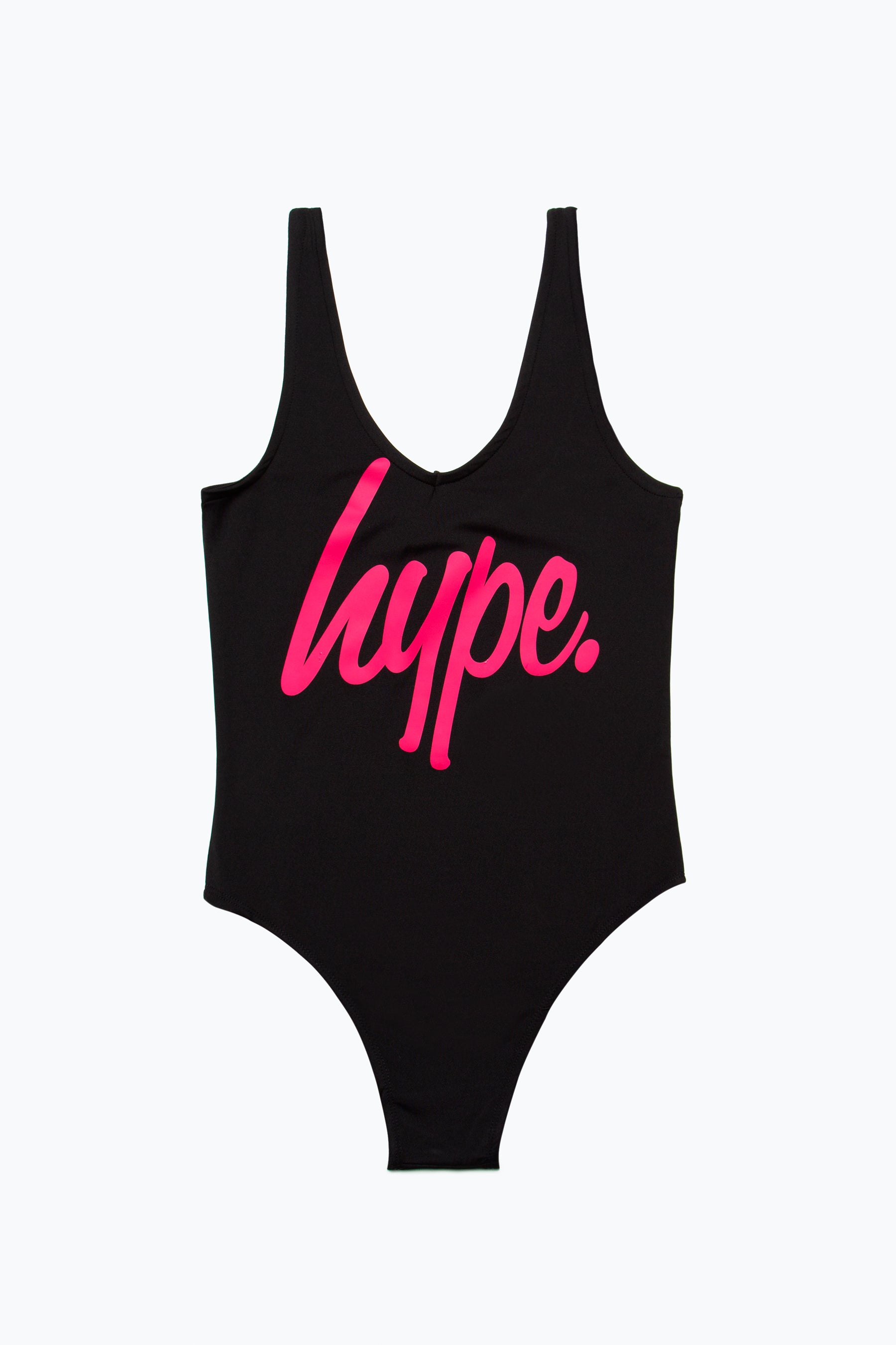 hype black pink script girls swimsuit