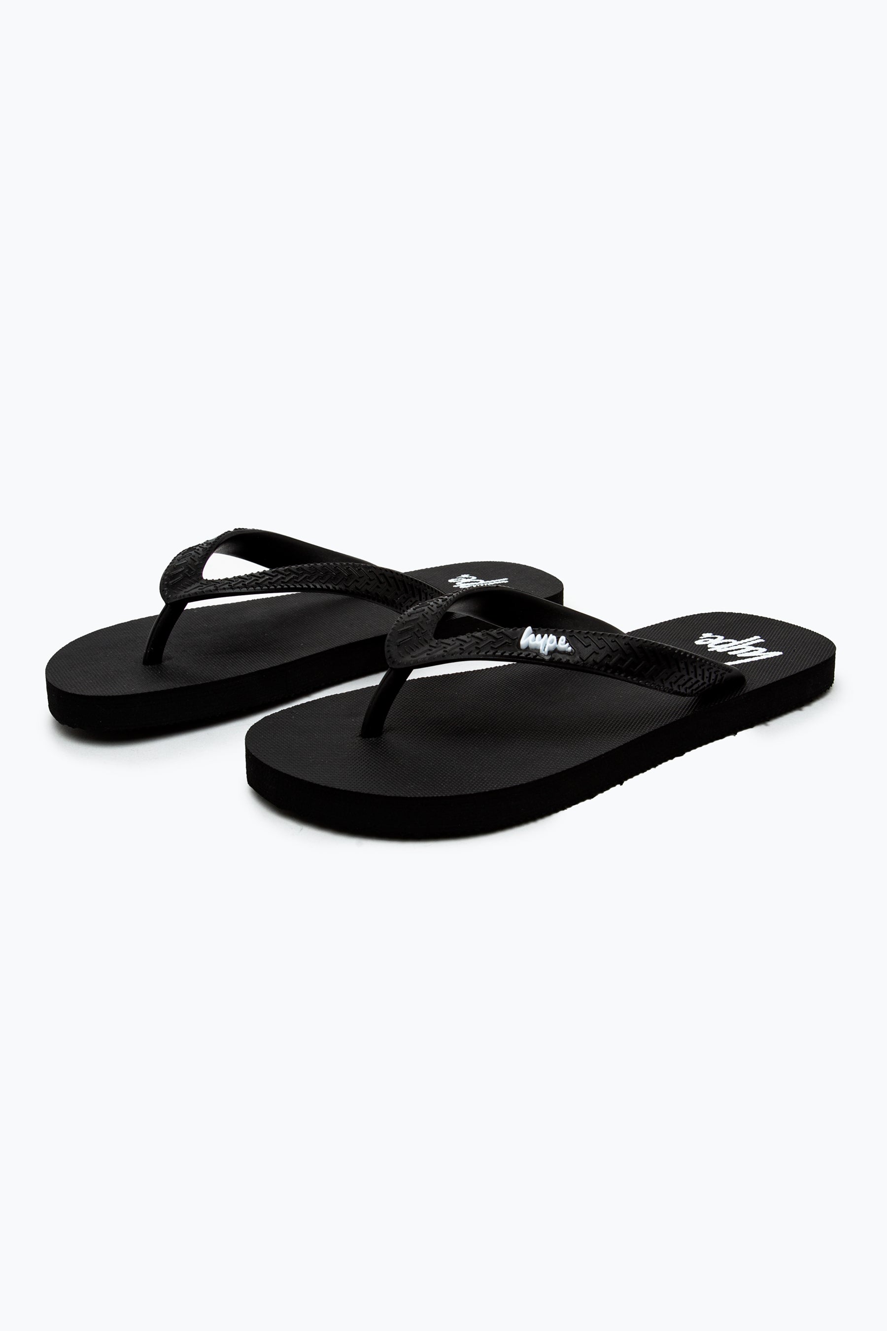 hype kids unisex black script flip flops