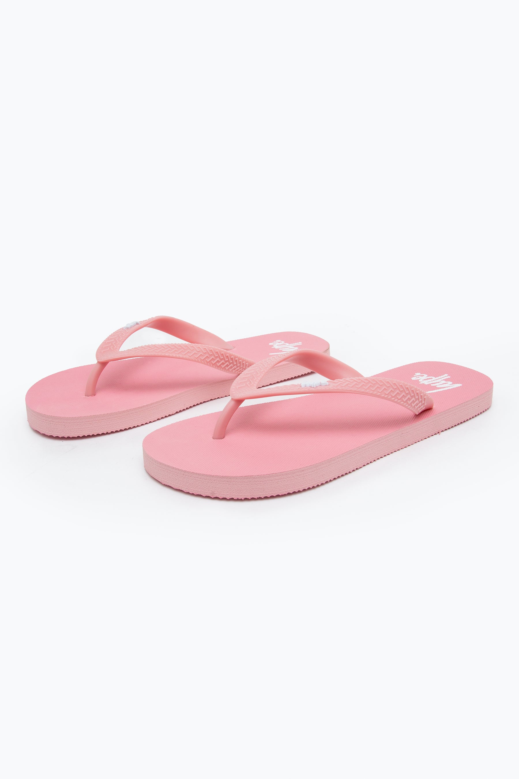 hype kids unisex pink script flip flops