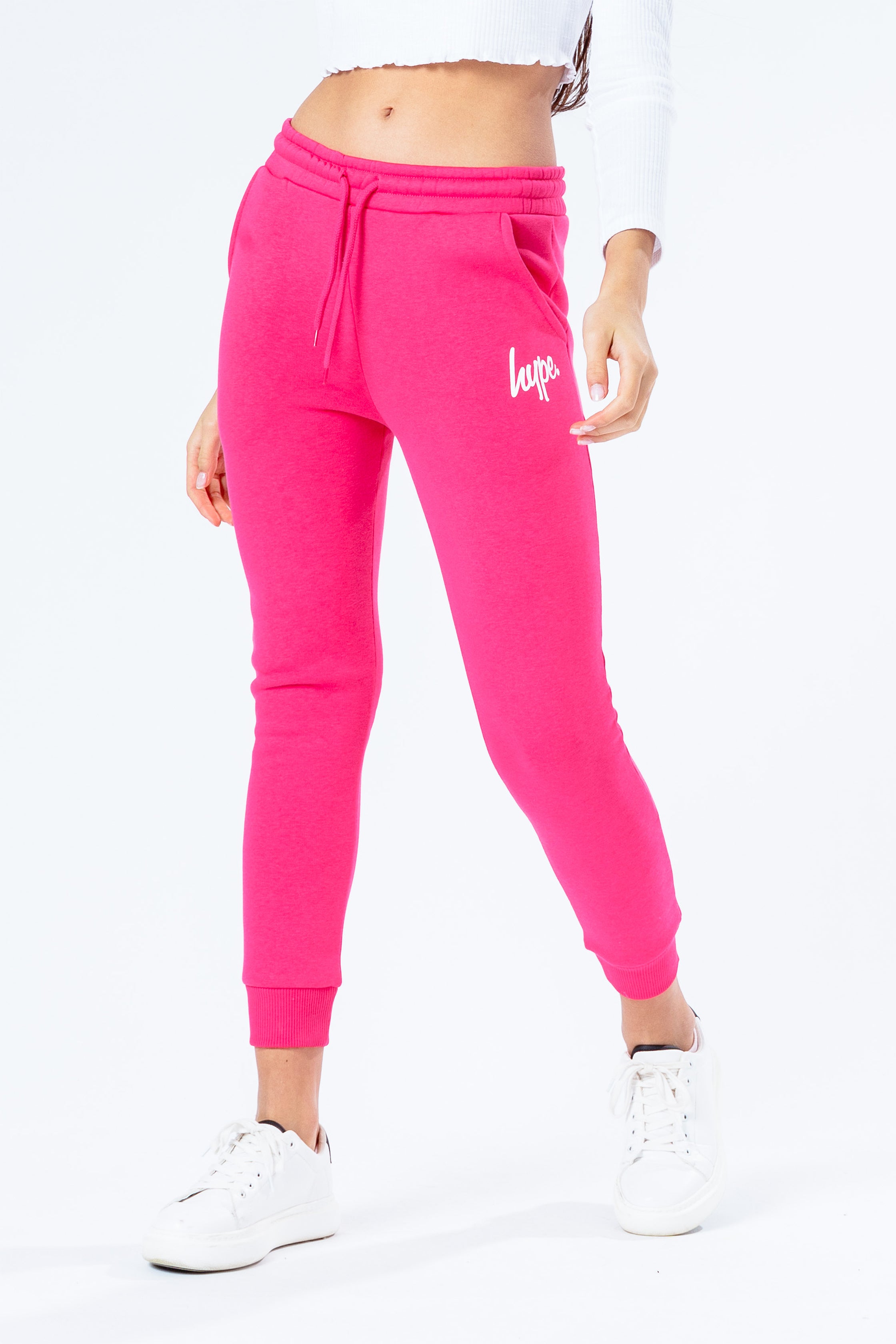 hype power pink script girls joggers