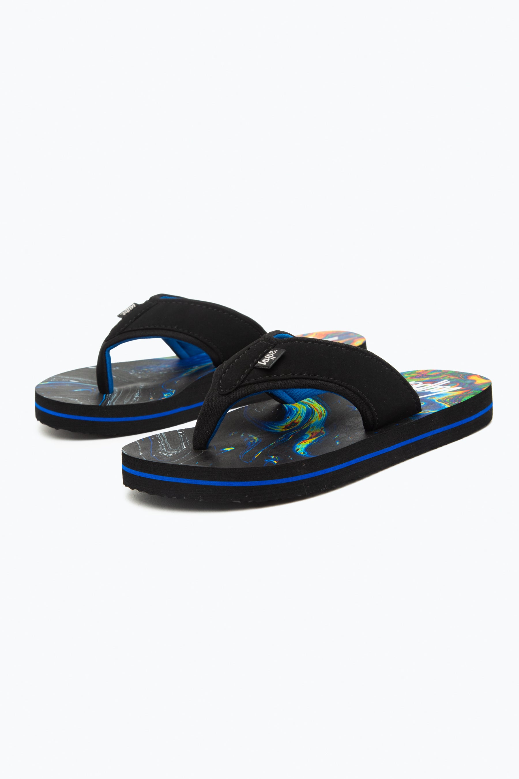 hype rainbow marble kids foam flip flops