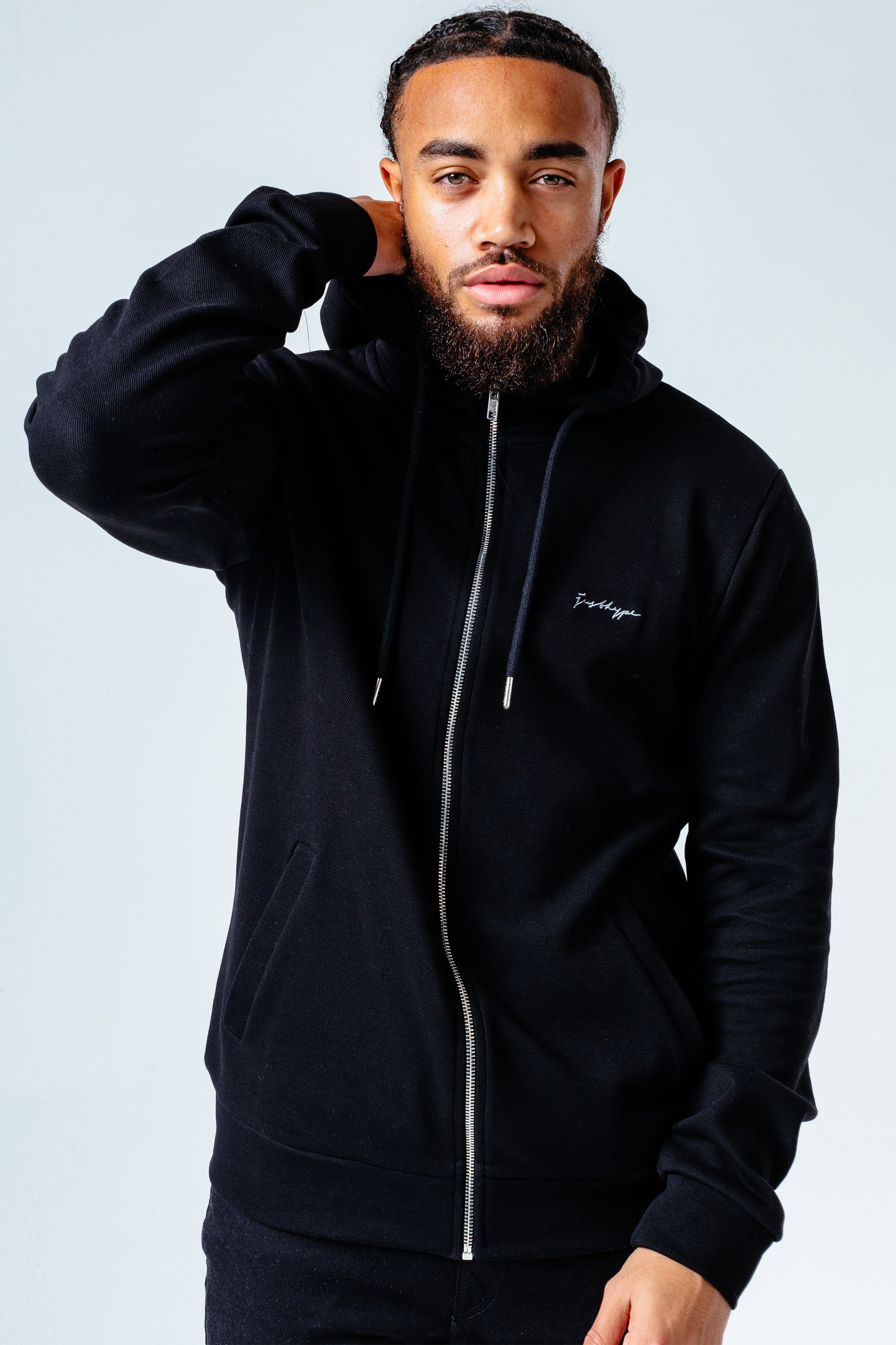 HYPE BLACK INSIGNIA MEN'S ZIP HOODIE