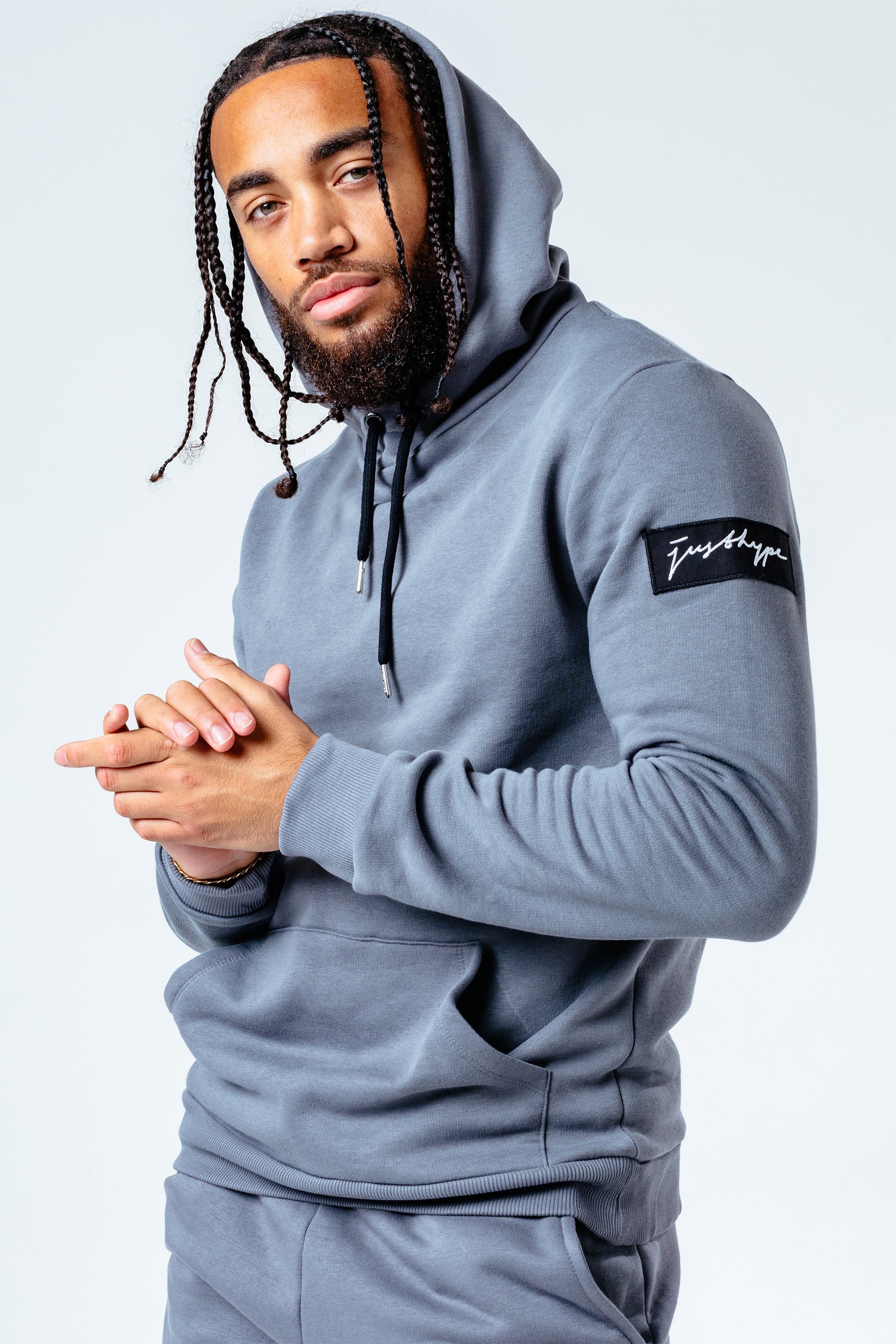 HYPE GREY INSIGNIA MEN'S PULLOVER HOODIE