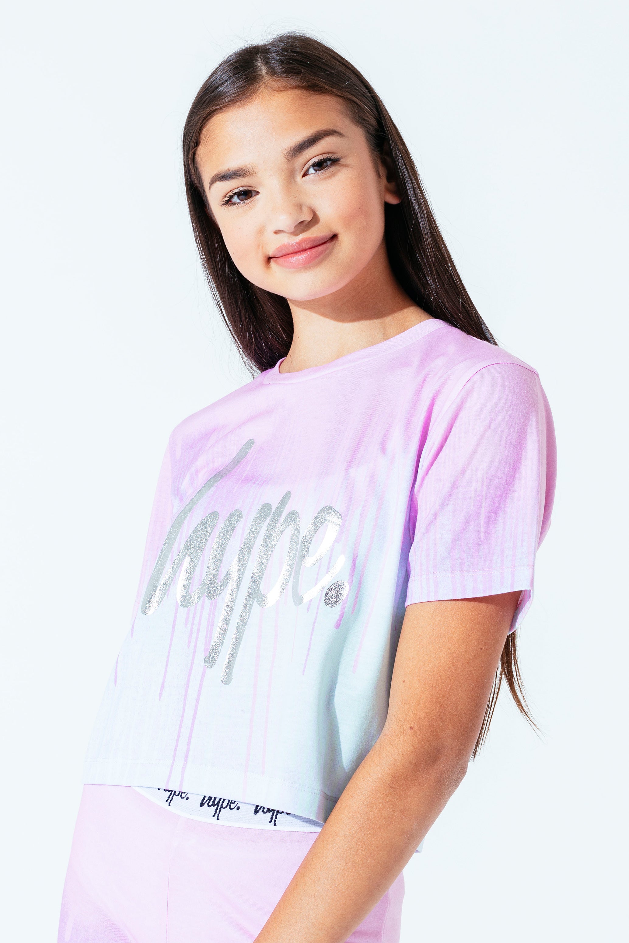 HYPE PASTEL DRIPS GIRLS CROP T-SHIRT | Hype.