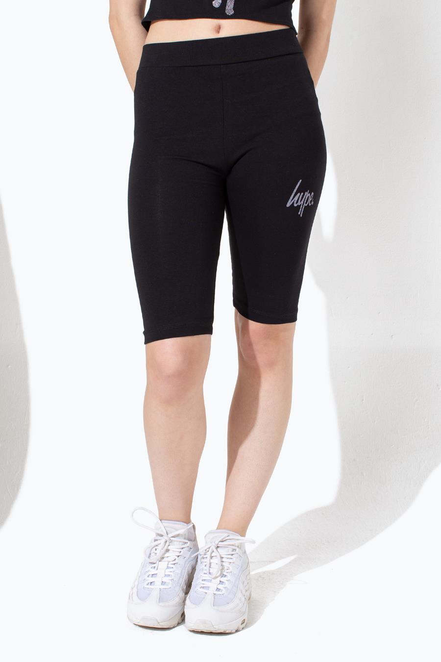 black glitter cycling shorts