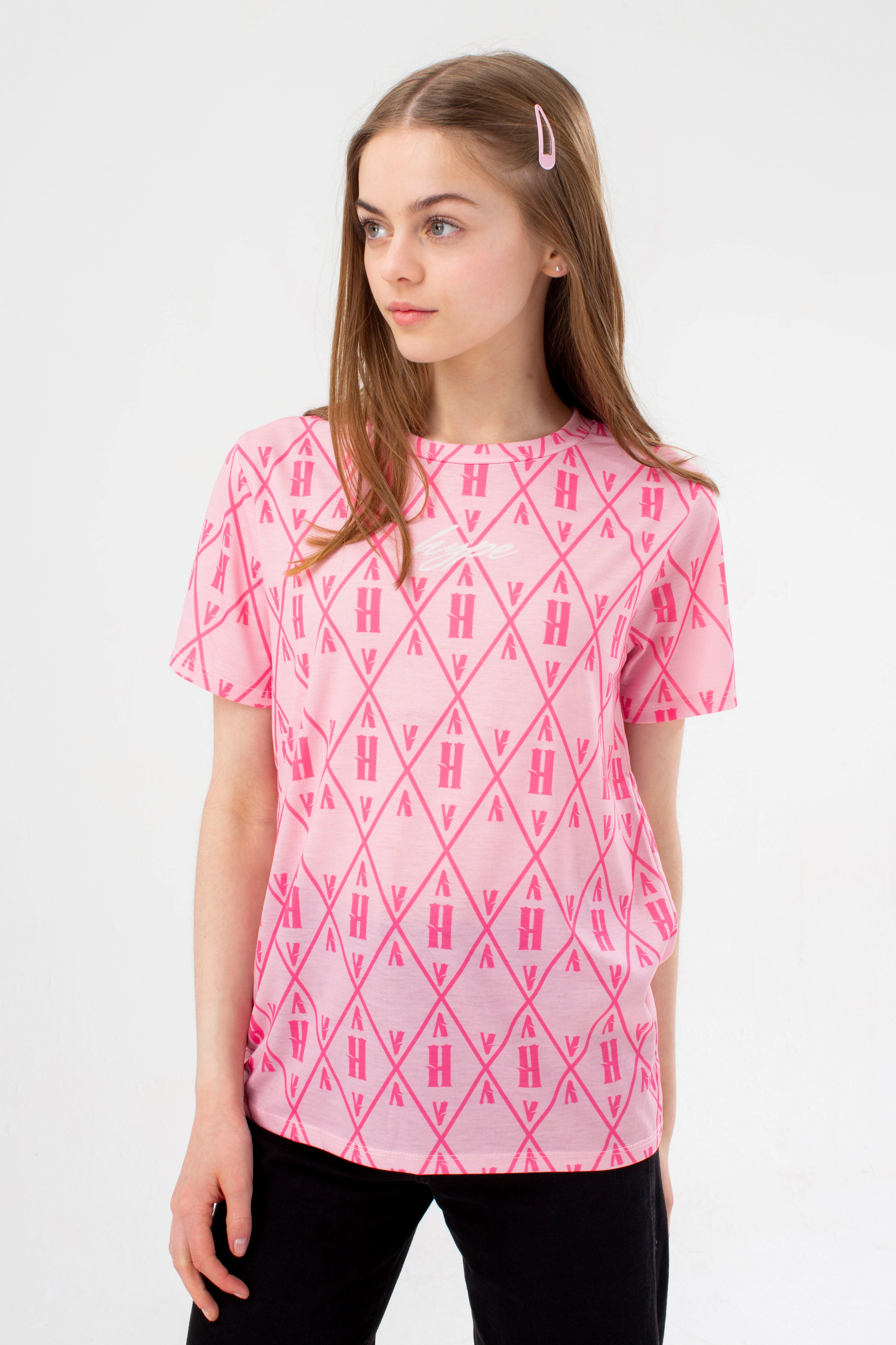 hype girls pink lush logo scribble t-shirt