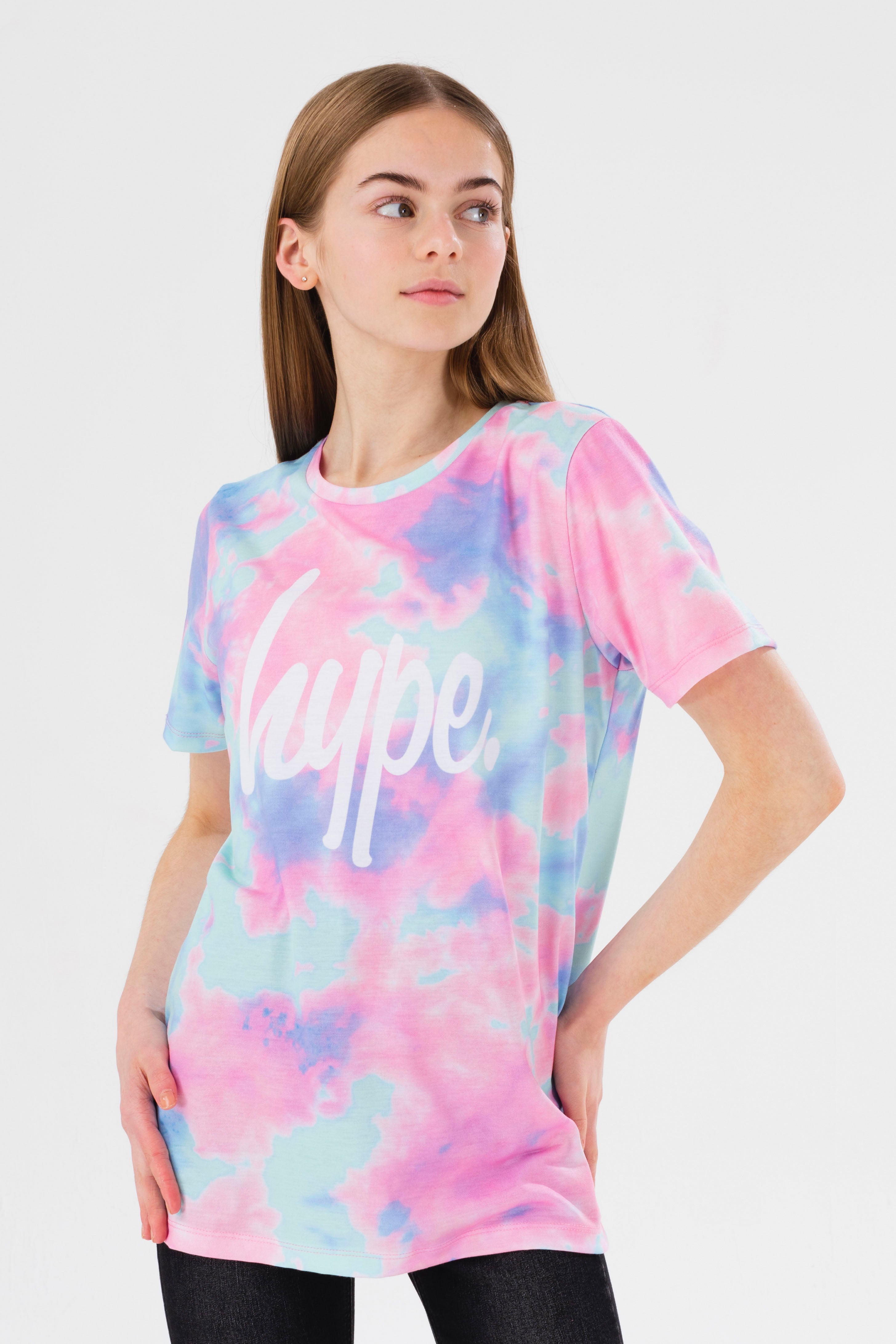 hype girls multi dream smudge script t-shirt