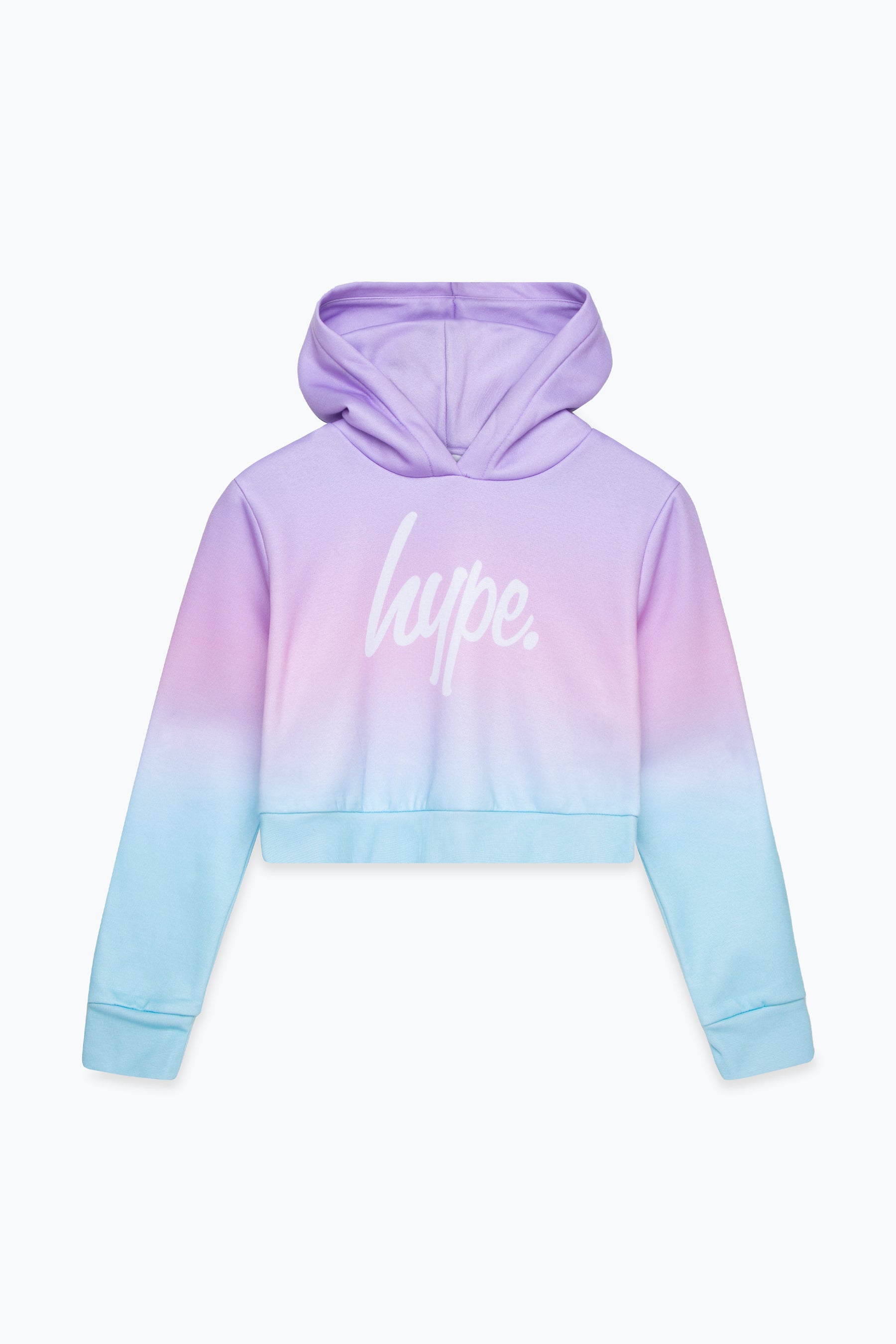 hype girls multi mykonos fade script crop hoodie