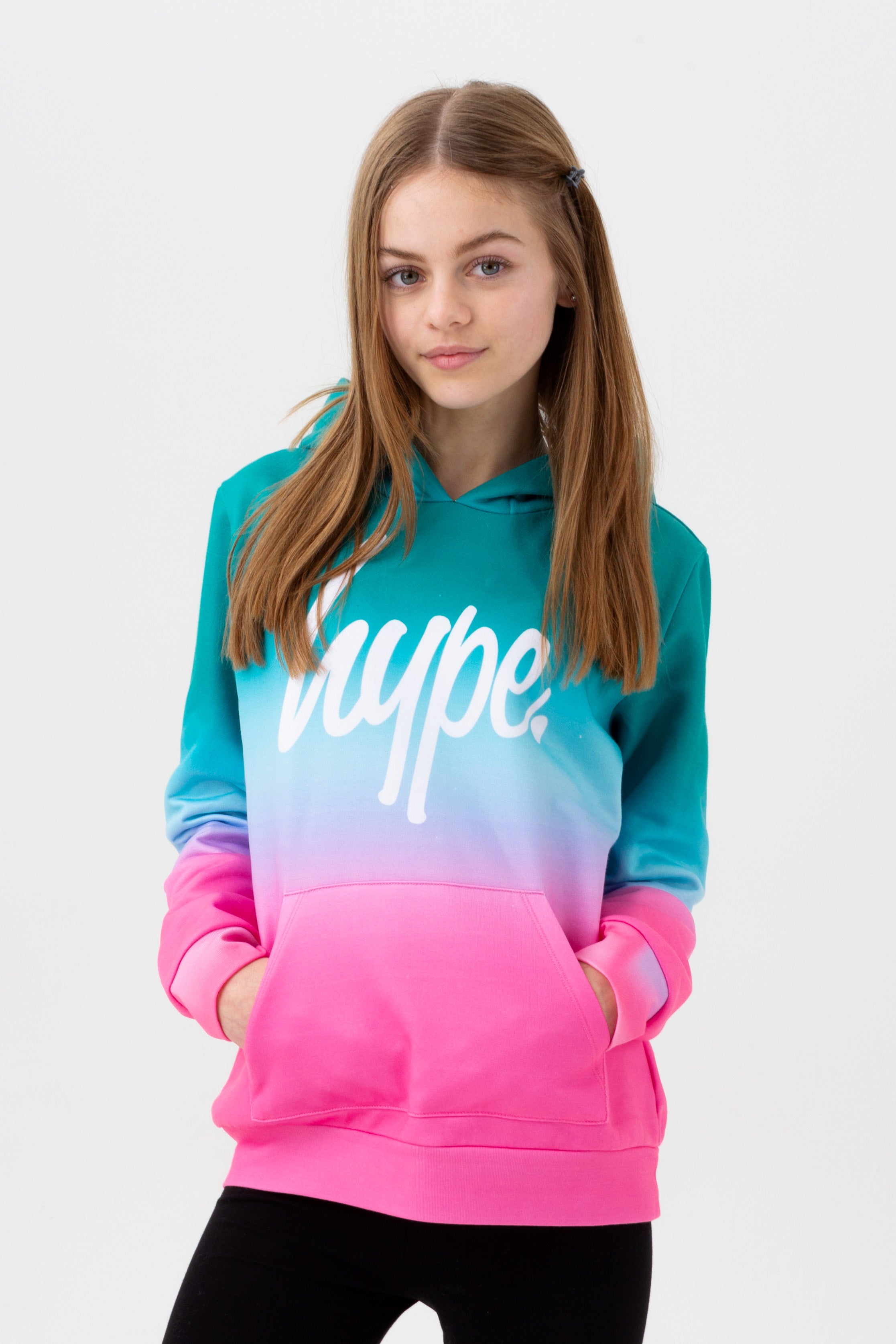 hype girls multi water melon fade script hoodie