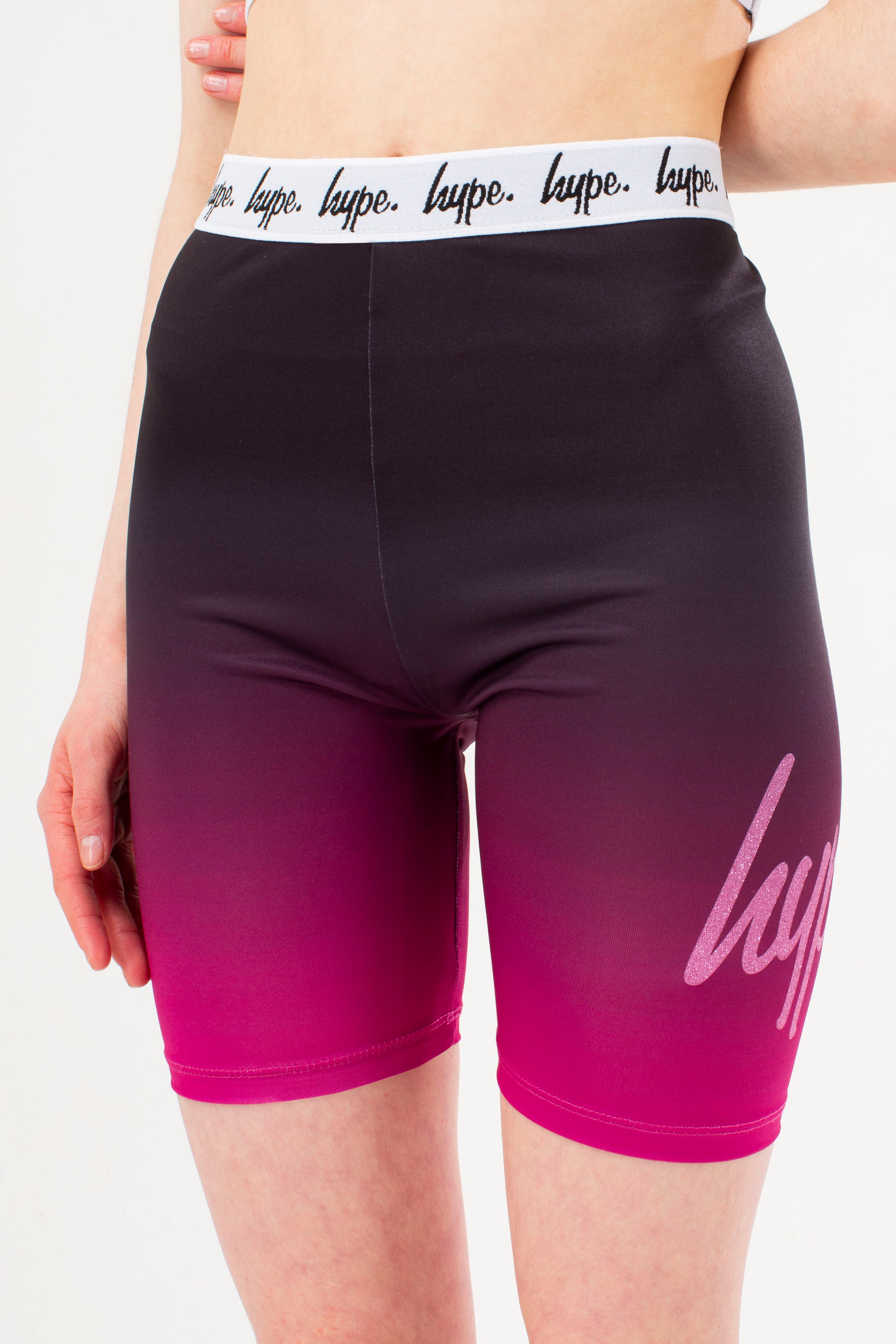 hype girls berry fade script cycling shorts