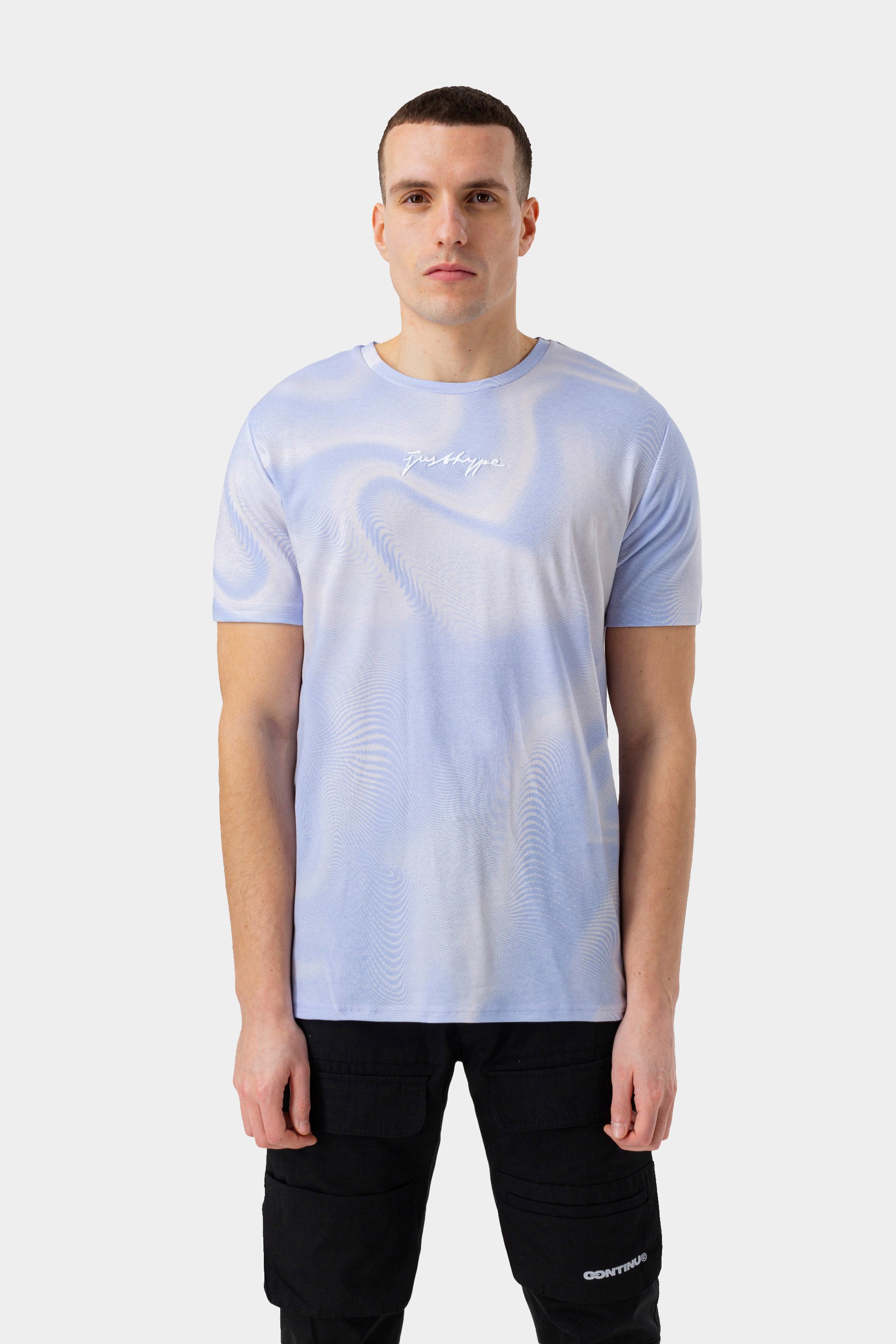 hype mens blue cornflower wave scribble t-shirt