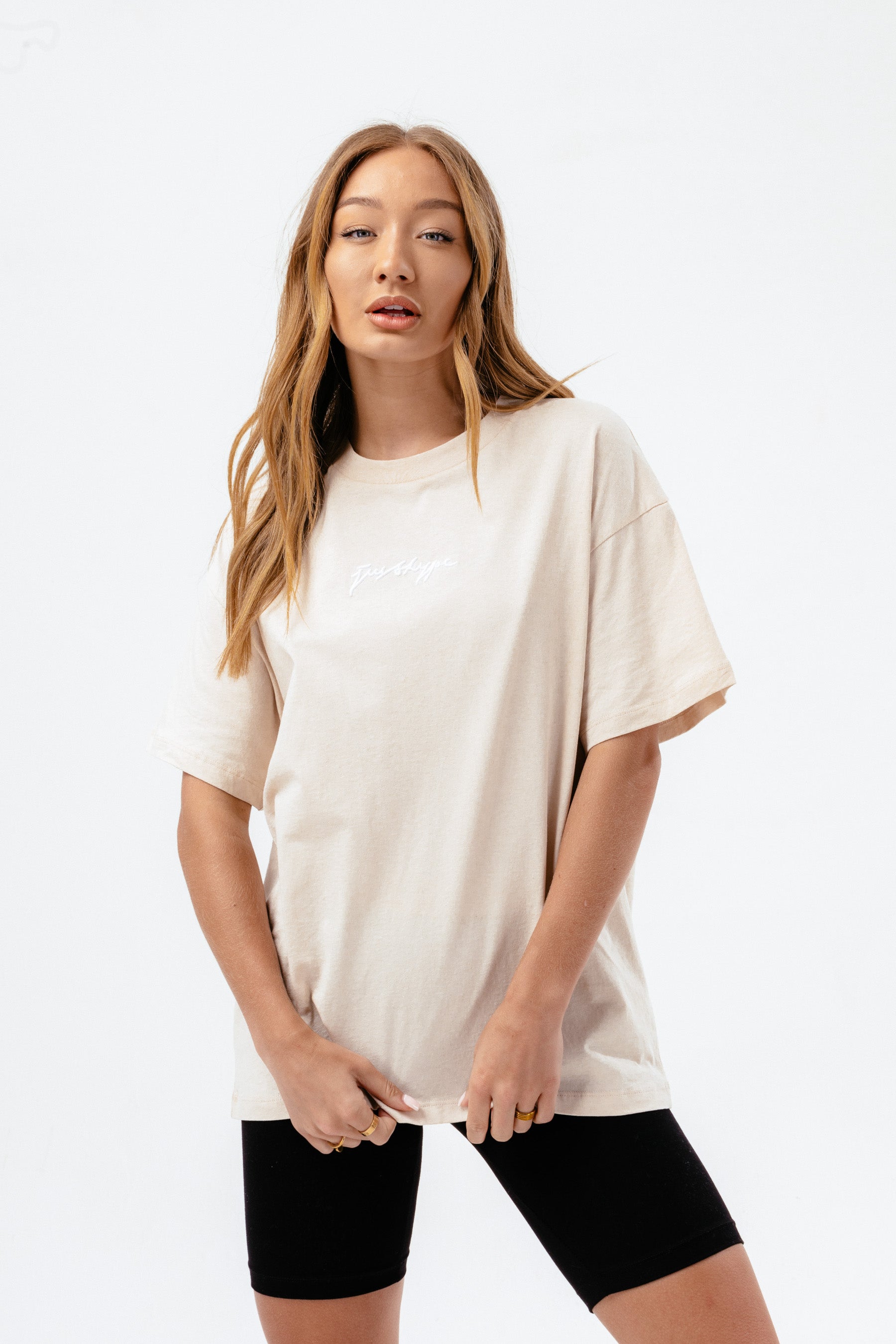 hype womens sand scribble boxy t-shirt