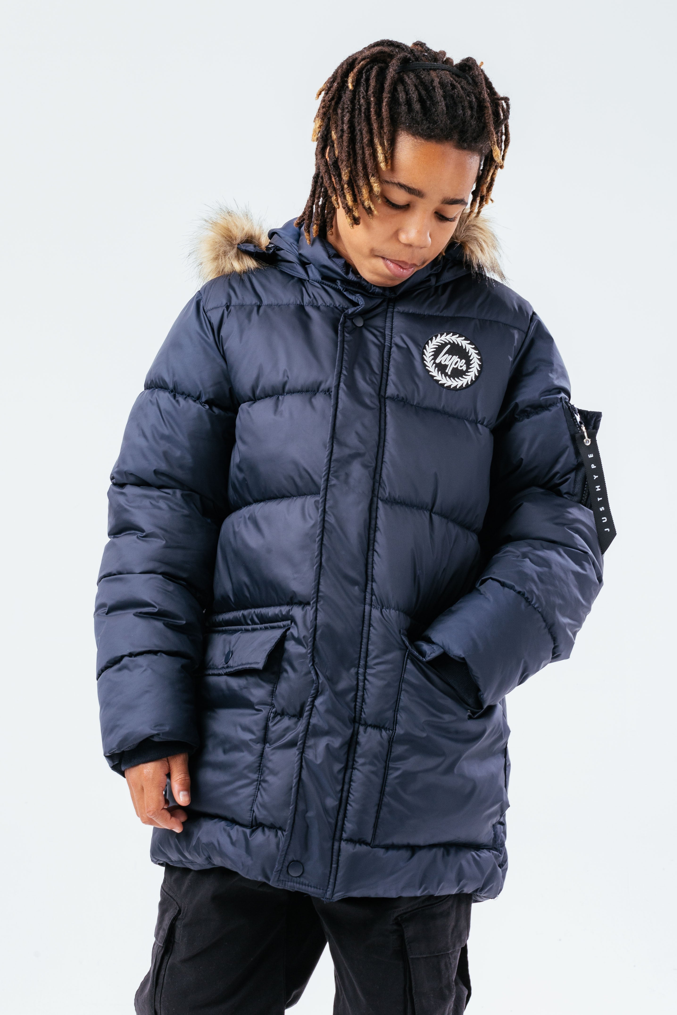 hype navy boys explorer jacket