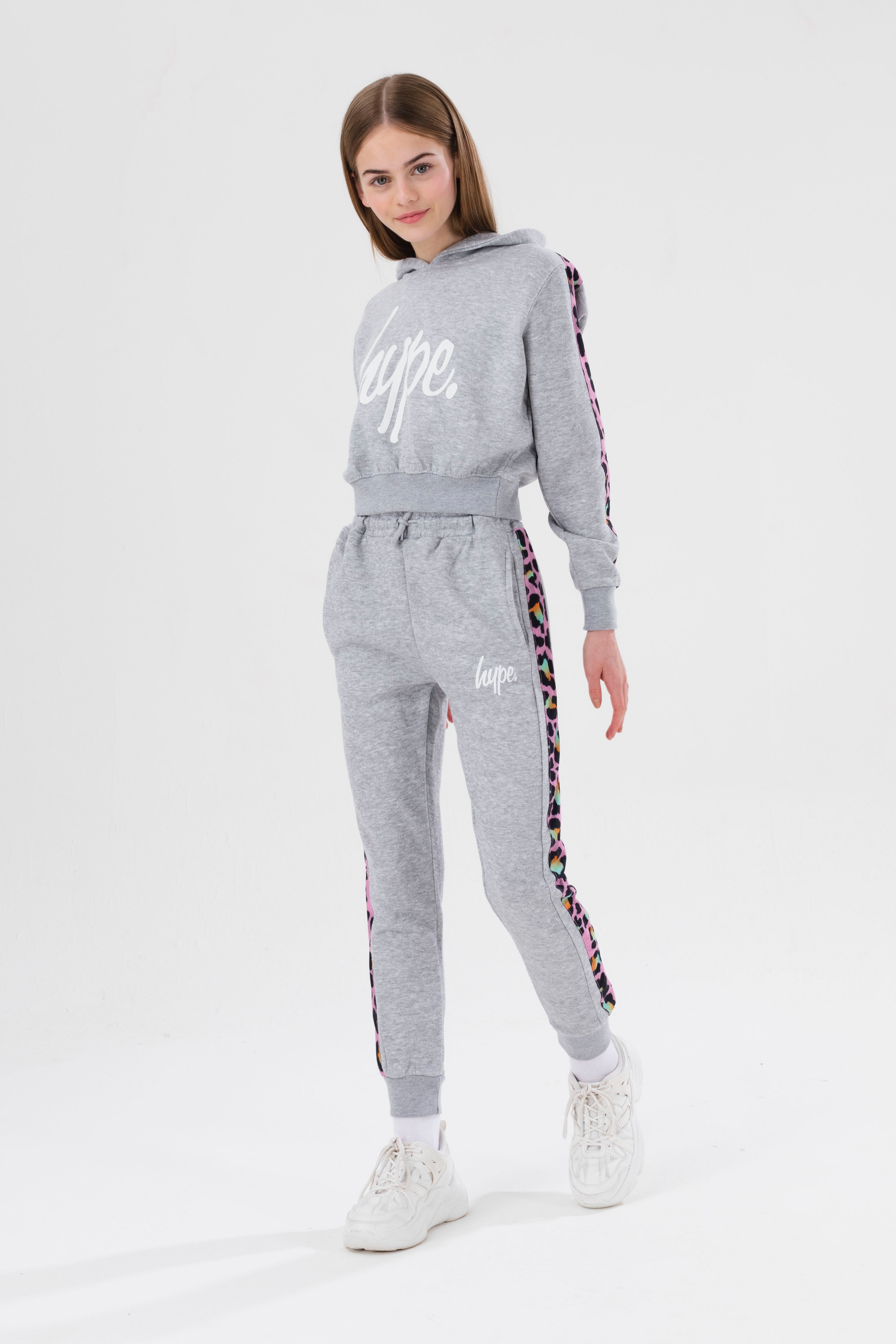 hype disco leopard girls tracksuit set