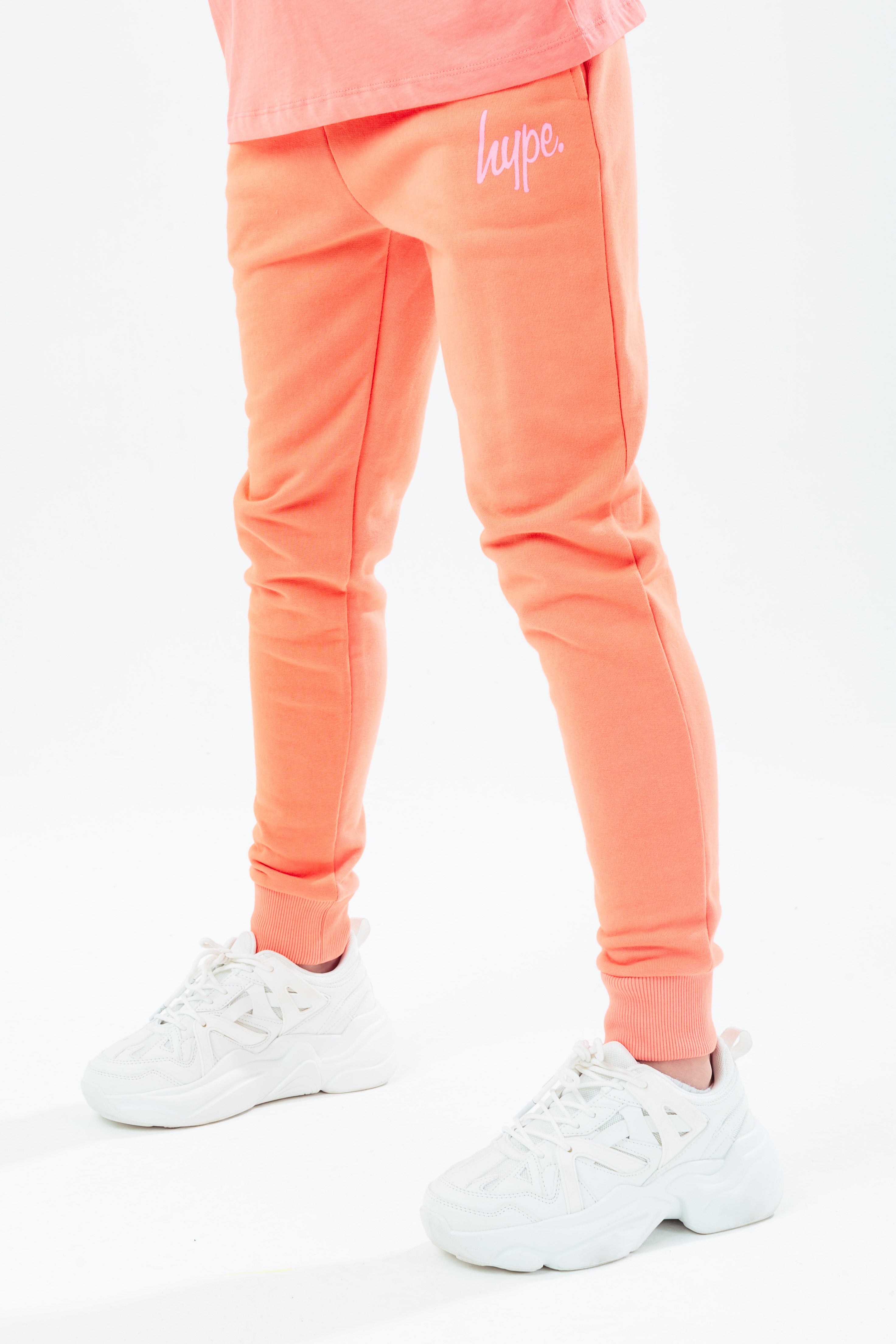 hype peach script girls joggers