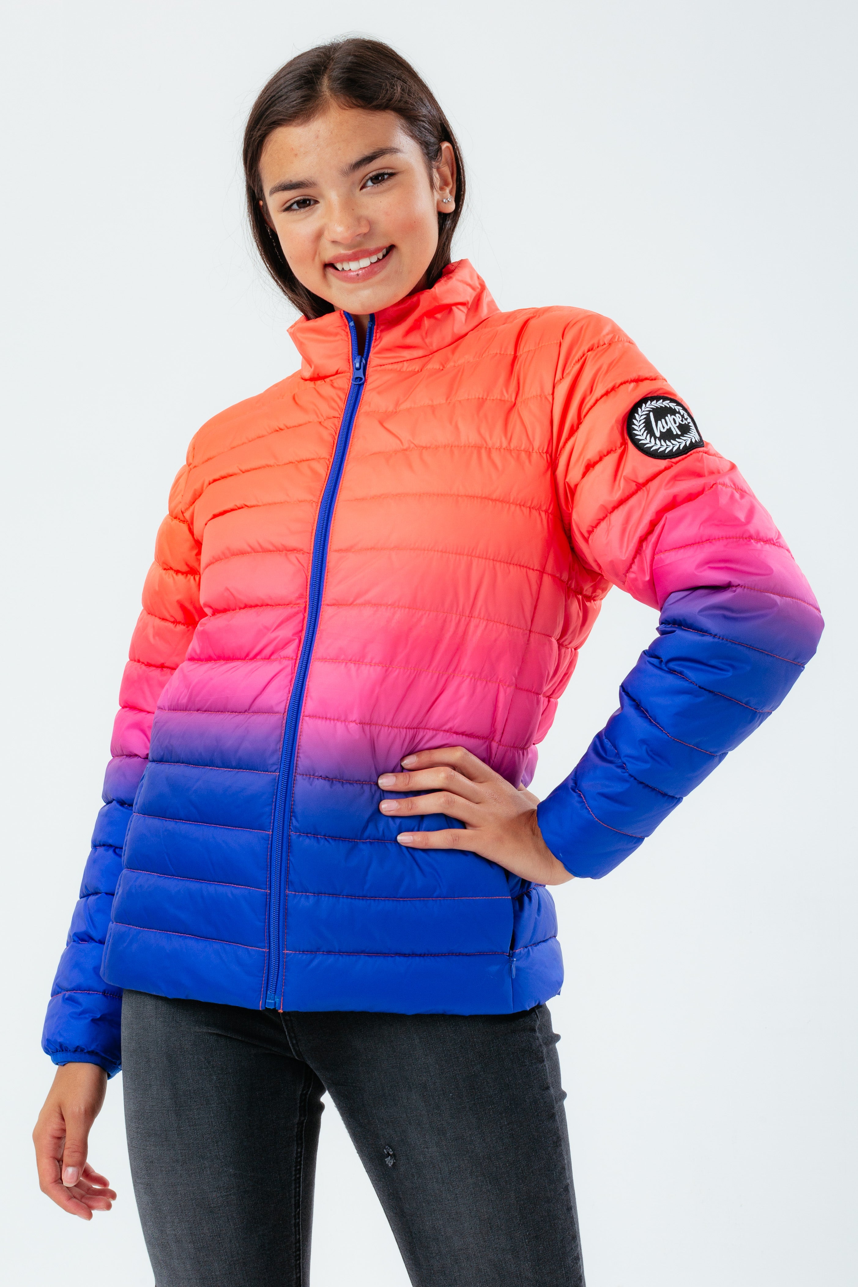 hype peach horizon girls puffer jacket