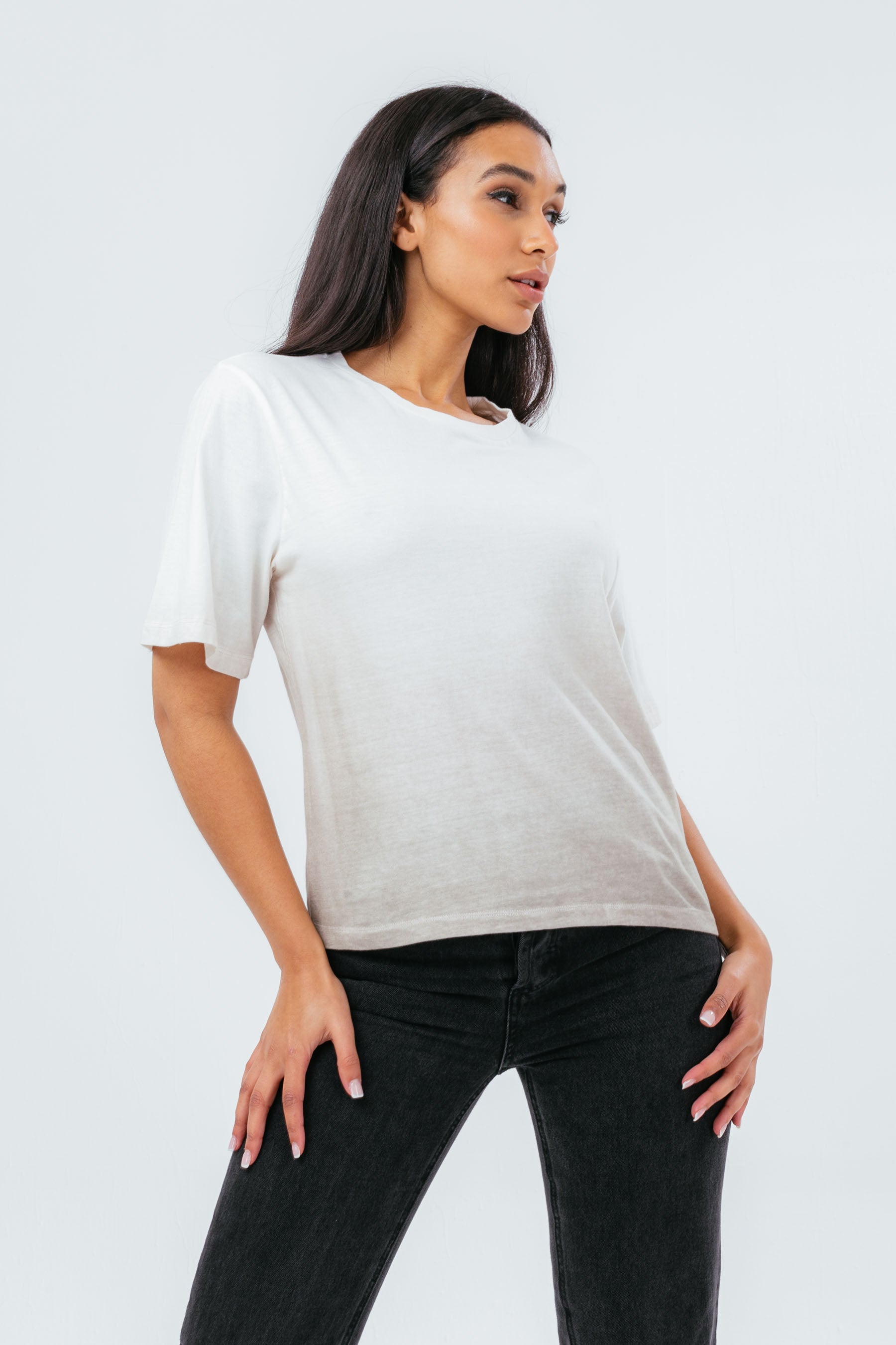 hype white olive fade women’s t-shirt