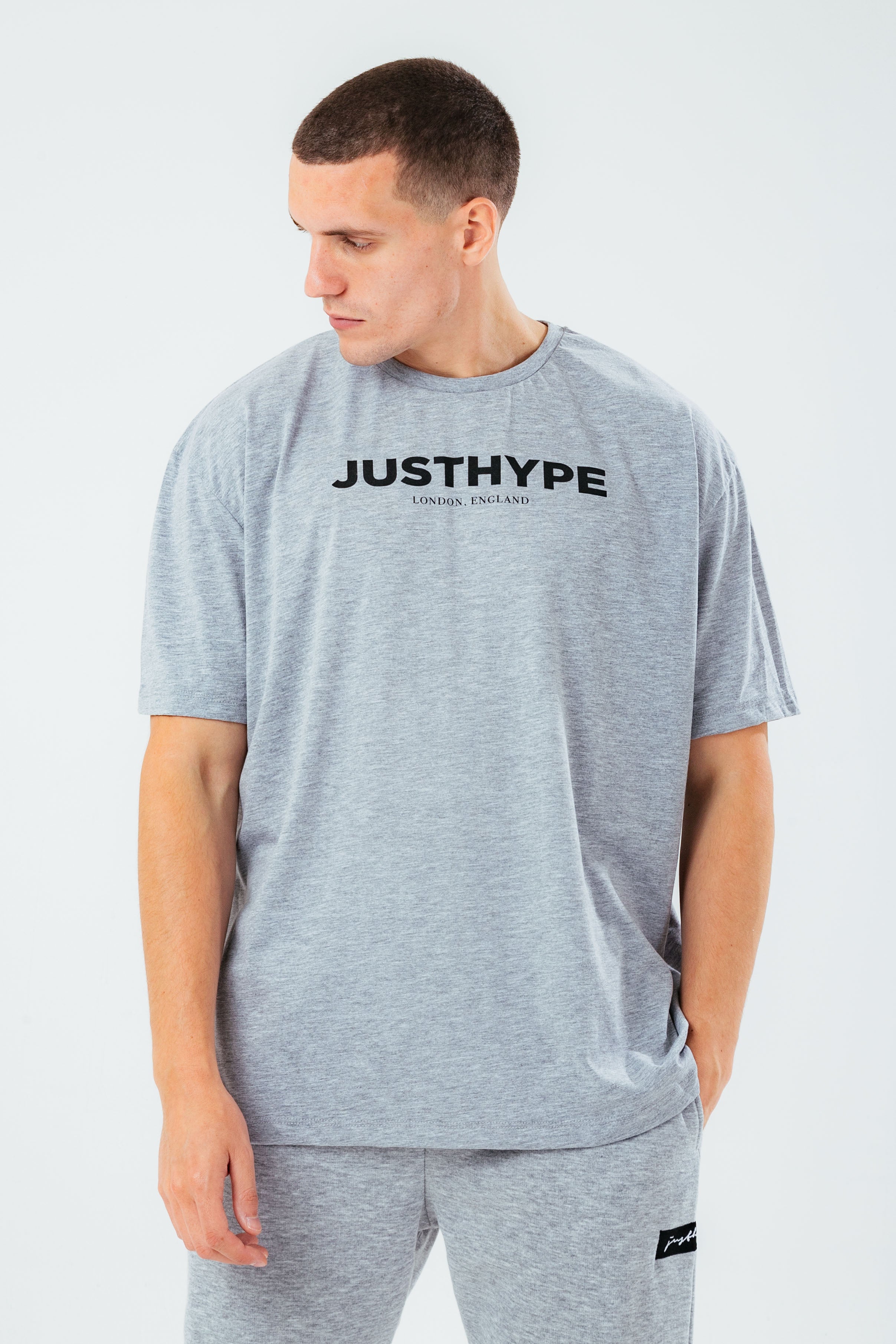 hype grey marl oversized jh men’s t-shirt