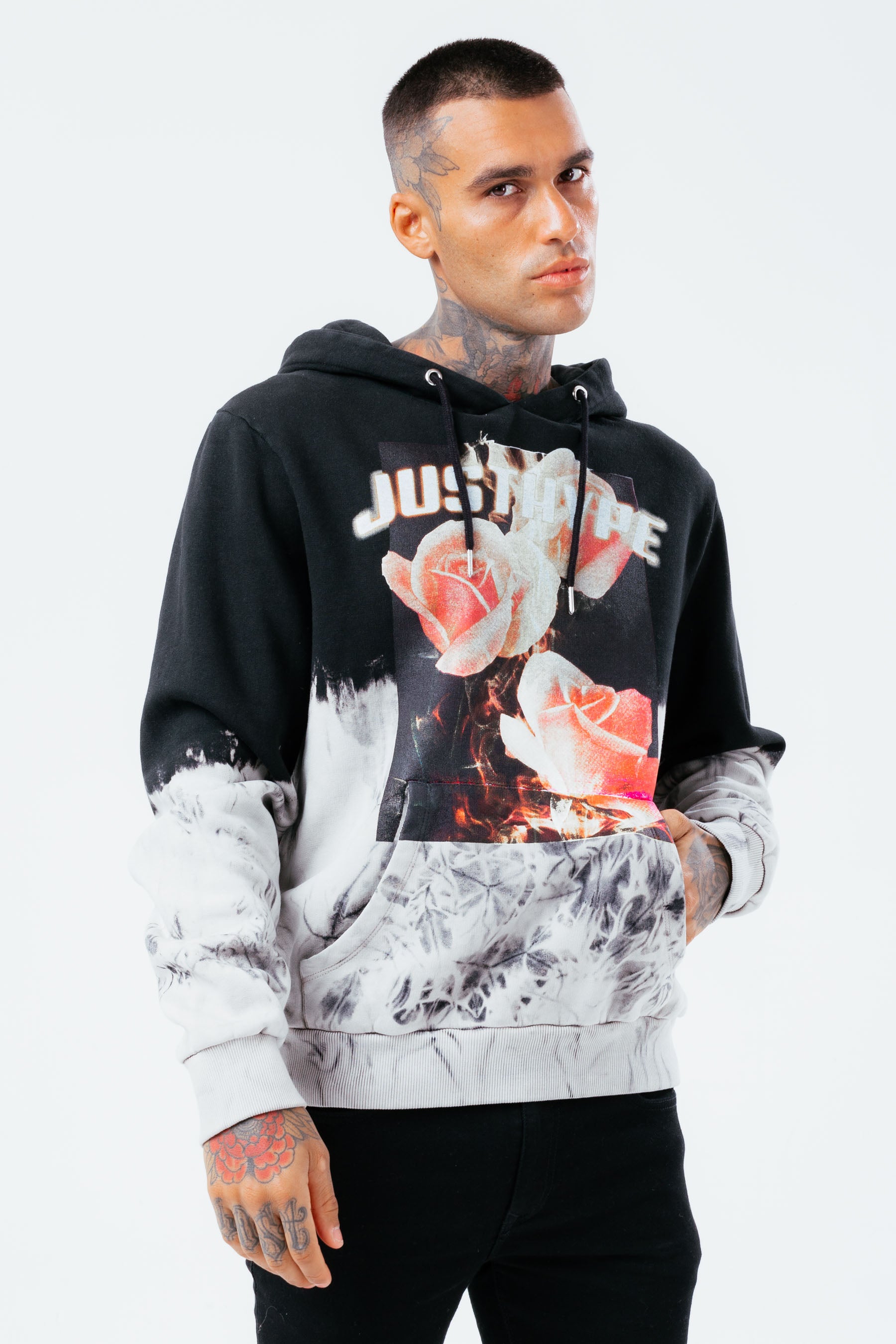 hype rose fire oversized men’s hoodie