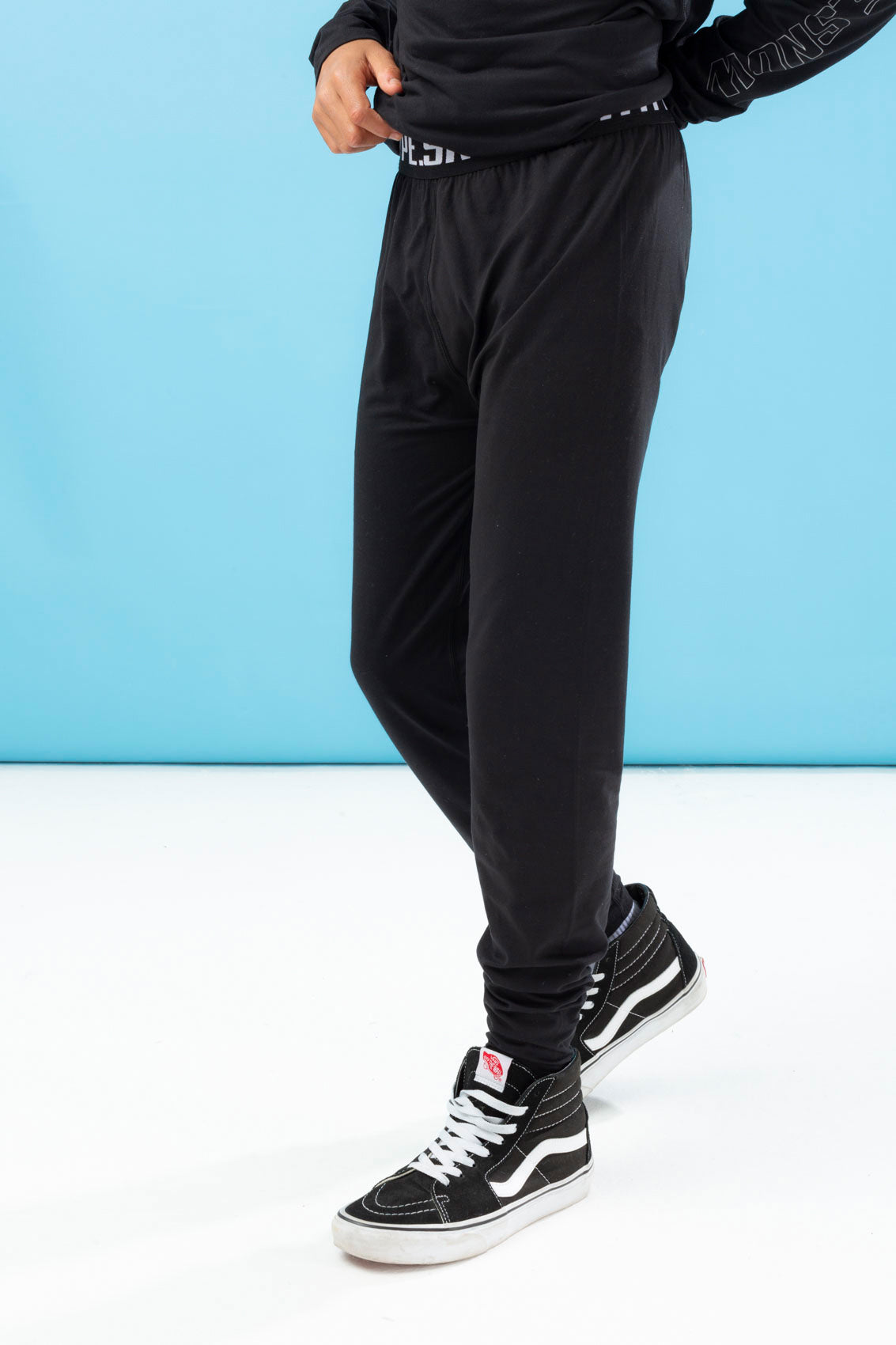 hype kids snow black base layer bottoms