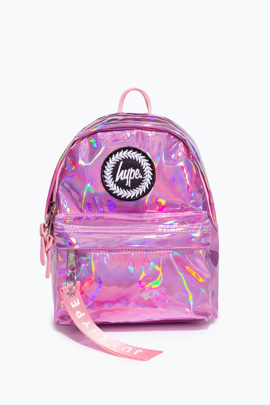 pink holographic hype bag