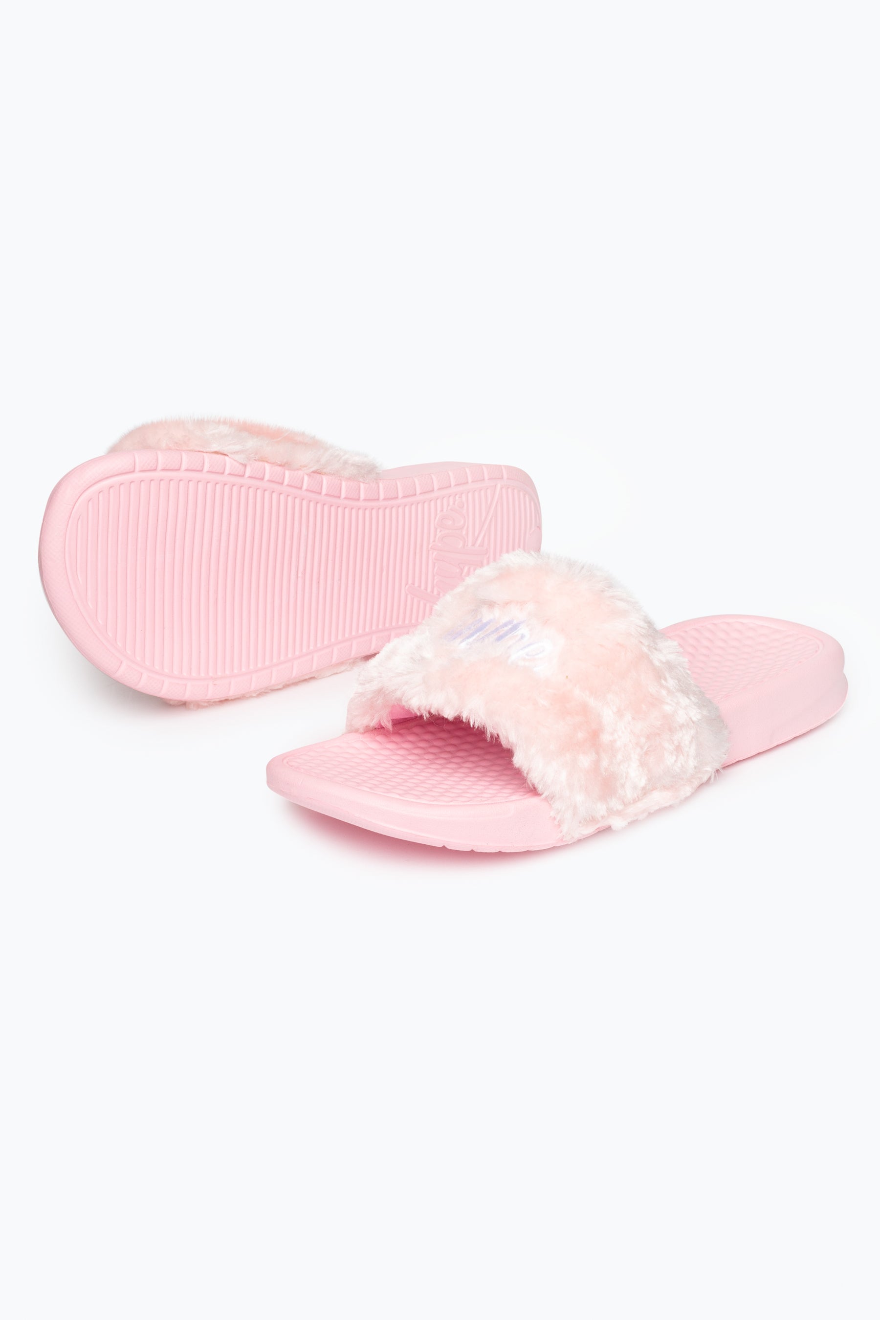 pink fluffy sliders