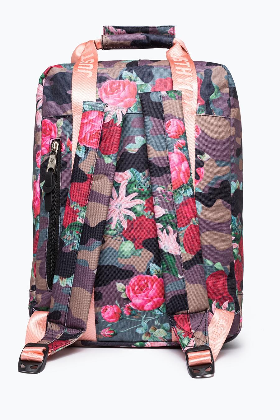 hype camo pink floral boxy backpack