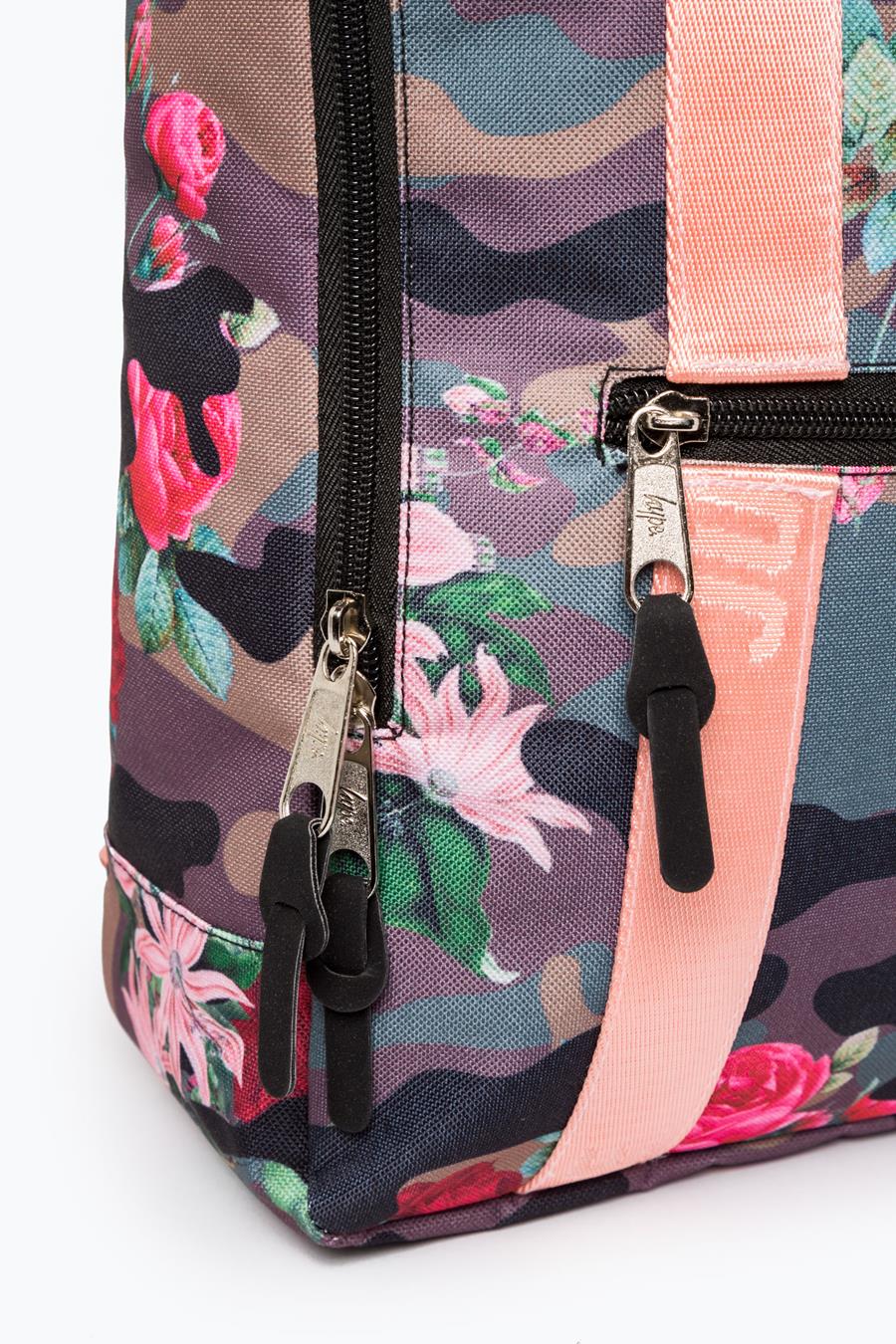 hype camo pink floral boxy backpack