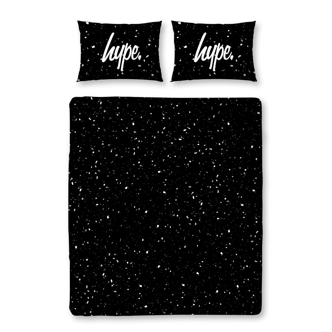 Hype White And Black Speckle Fade Double Bedding Set Justhype Ltd