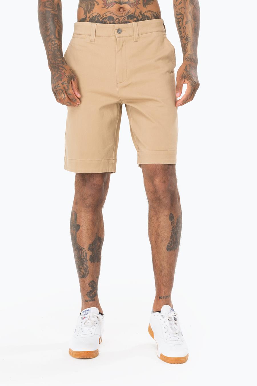 mens long chino shorts