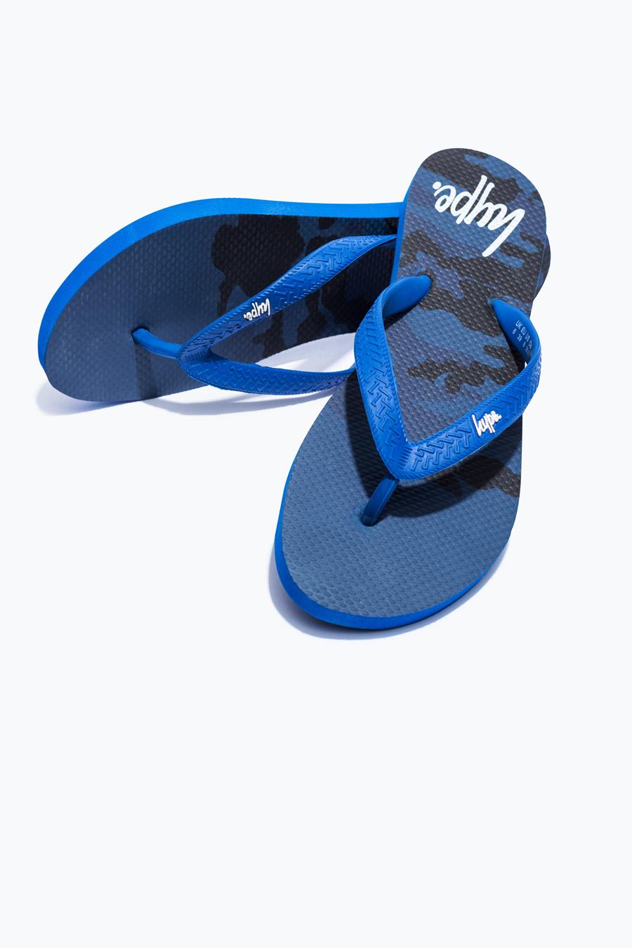 HYPE BLUE CAMO FADE FLIP FLOPS 