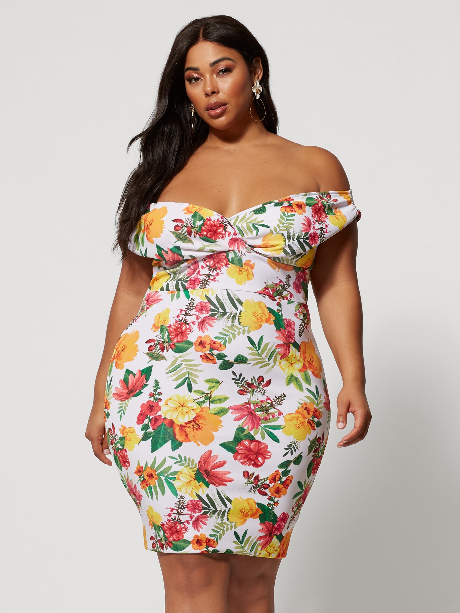 bodycon tropical dress