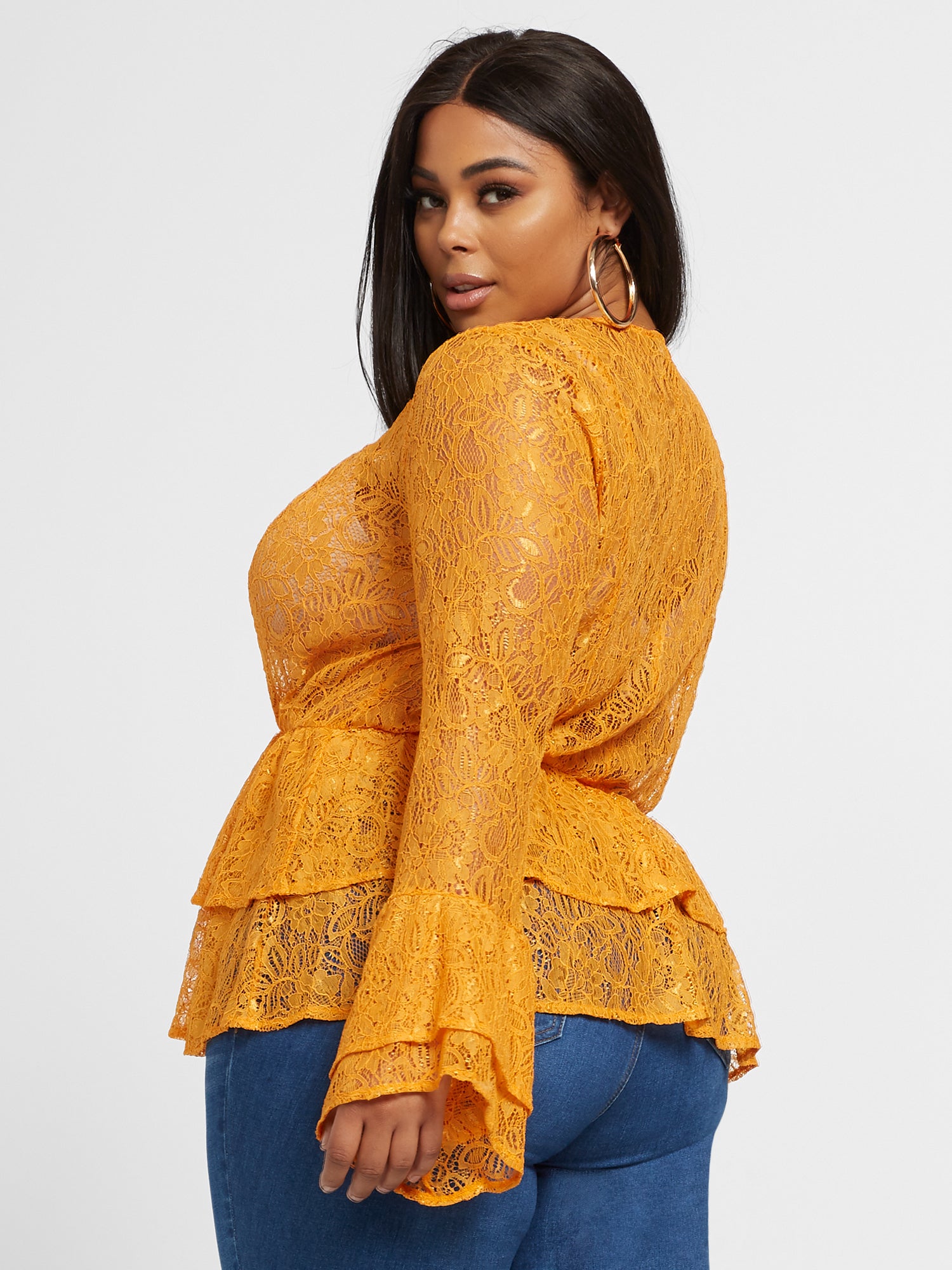 yellow peplum blouse