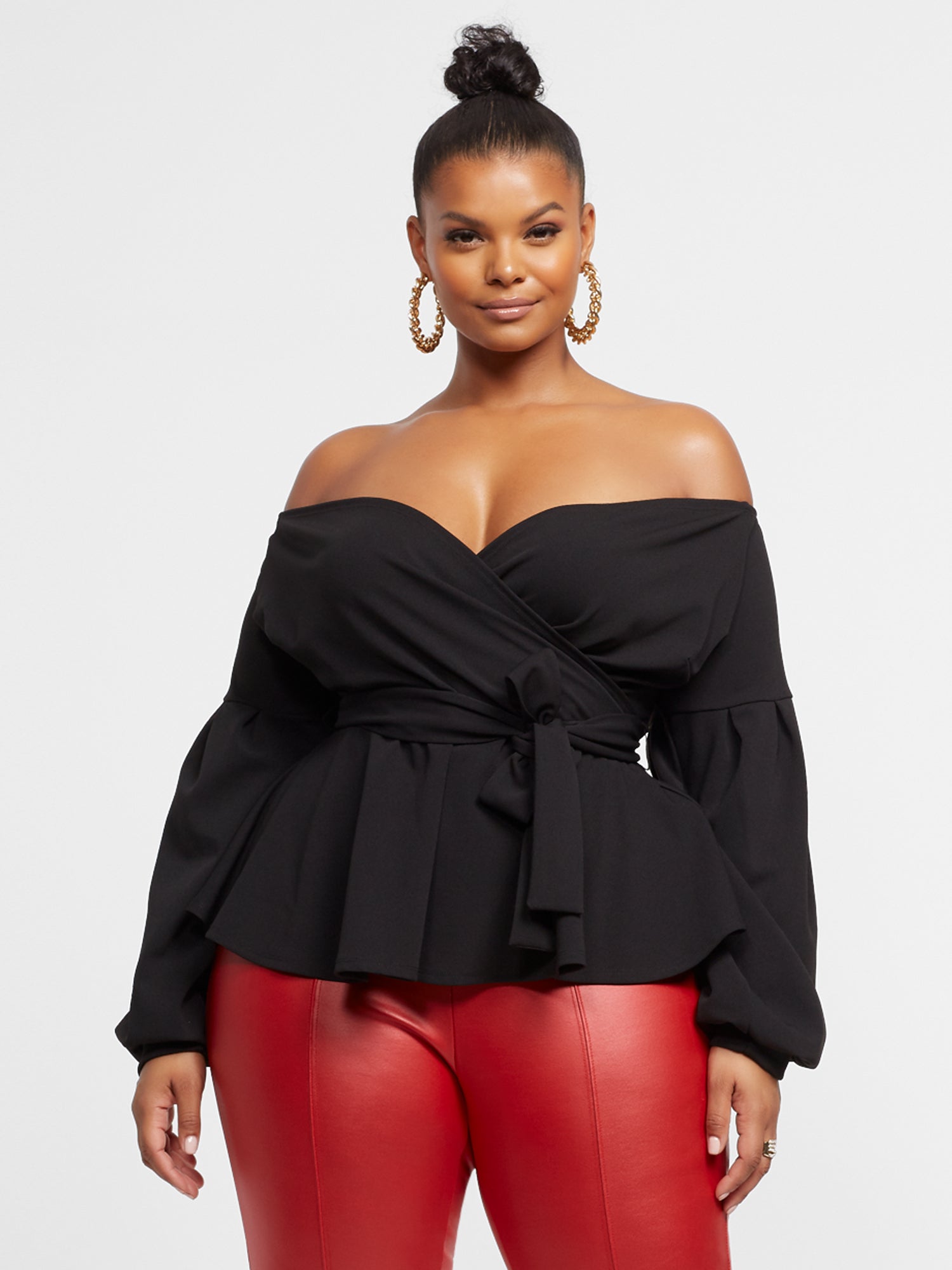 off shoulder peplum