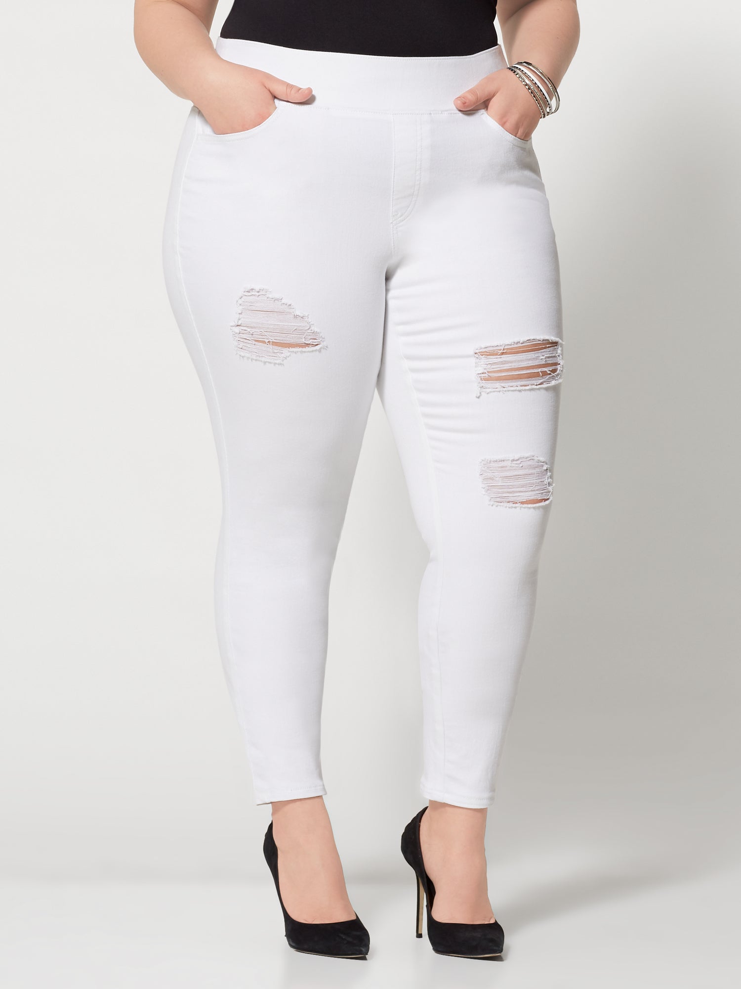 Rise Jeggings - Tall Inseam in White 