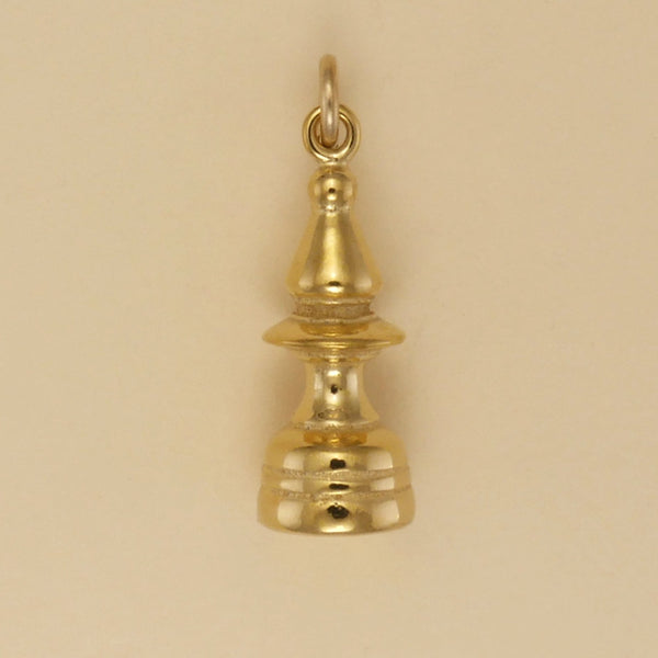 Charm - Chess Piece, Antique Gold