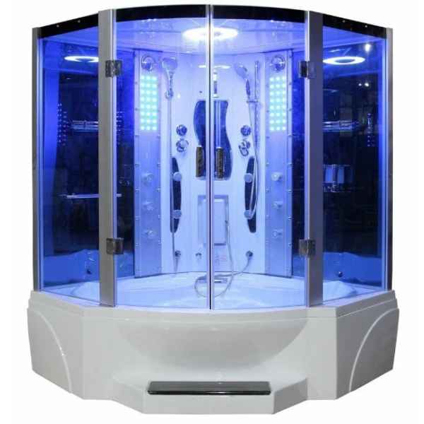 Mesa WS-608P 2 Person Corner Steam Shower with Jetted Tub