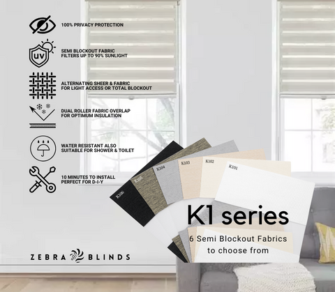 K1 Series Zebra Roller Blinds